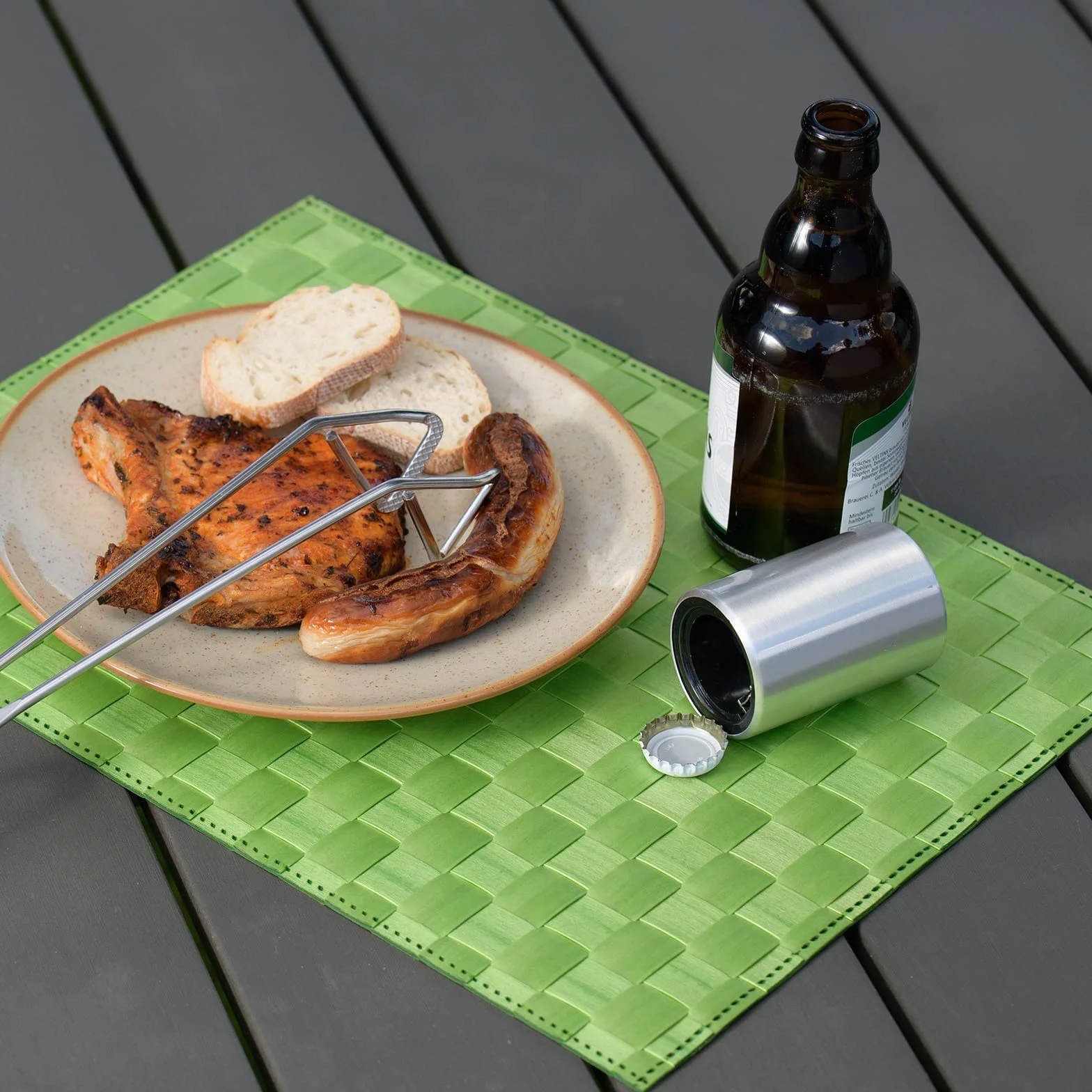 Westmark Abrebotellas automático elevador de tapas aluminio satinado 5.3 x 5.3 x 8 cm plateado