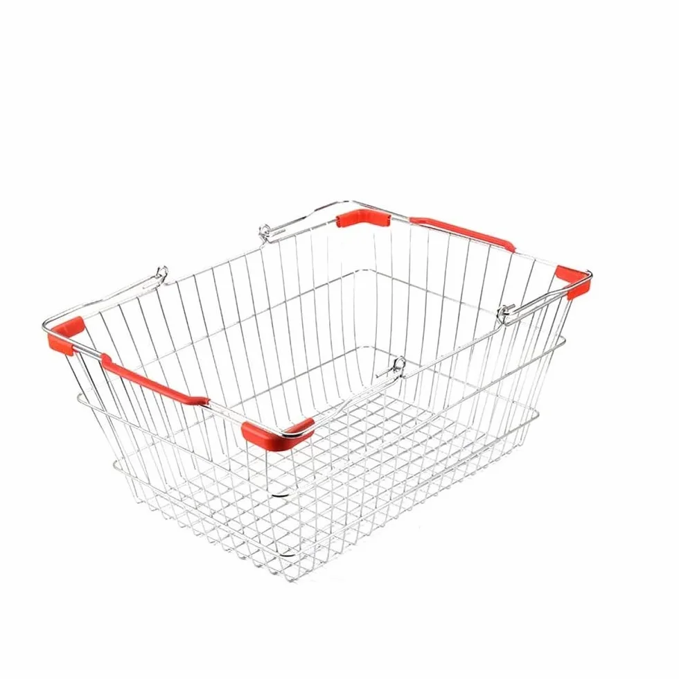 Cesta De La Compra Del Metal Del Supermercado Cesta De La Compra Cestas De Almacenamiento Cesta De La Cocina Con Asa