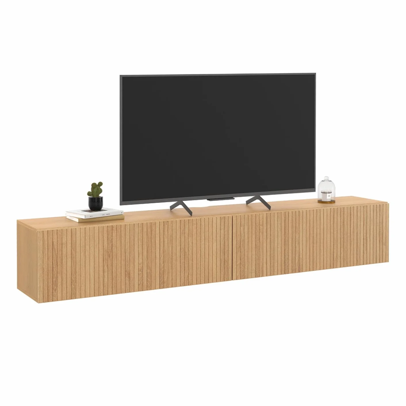IDMarket - Mueble para TV (180 cm, colgante Juliette, listones de madera, color roble