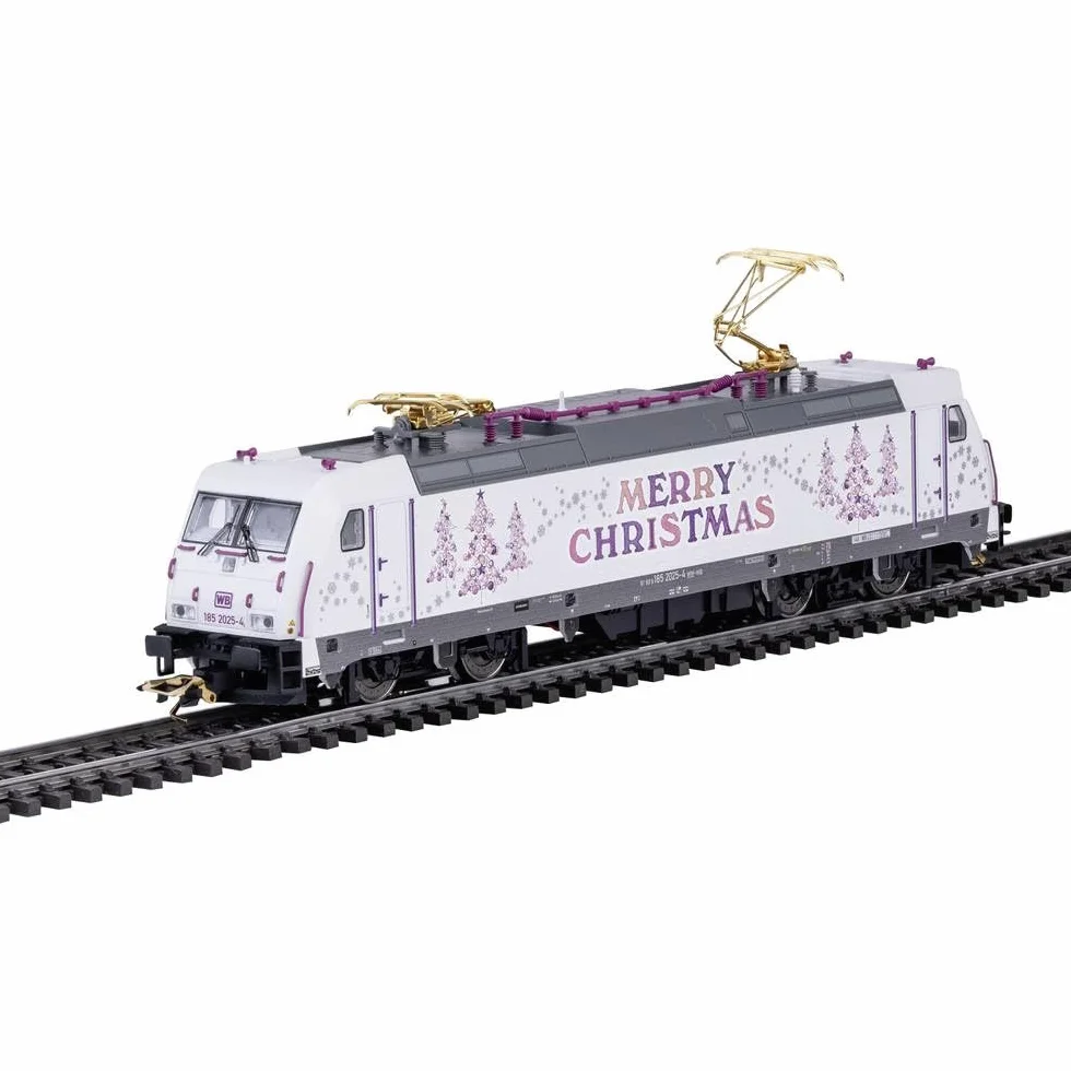 Märklin H0 – Locomotora navideña BR 185.2 – Decodificador MFX – Motor Especial – Embrague Chapado en Oro de 24 Quilates – Epoche Vi