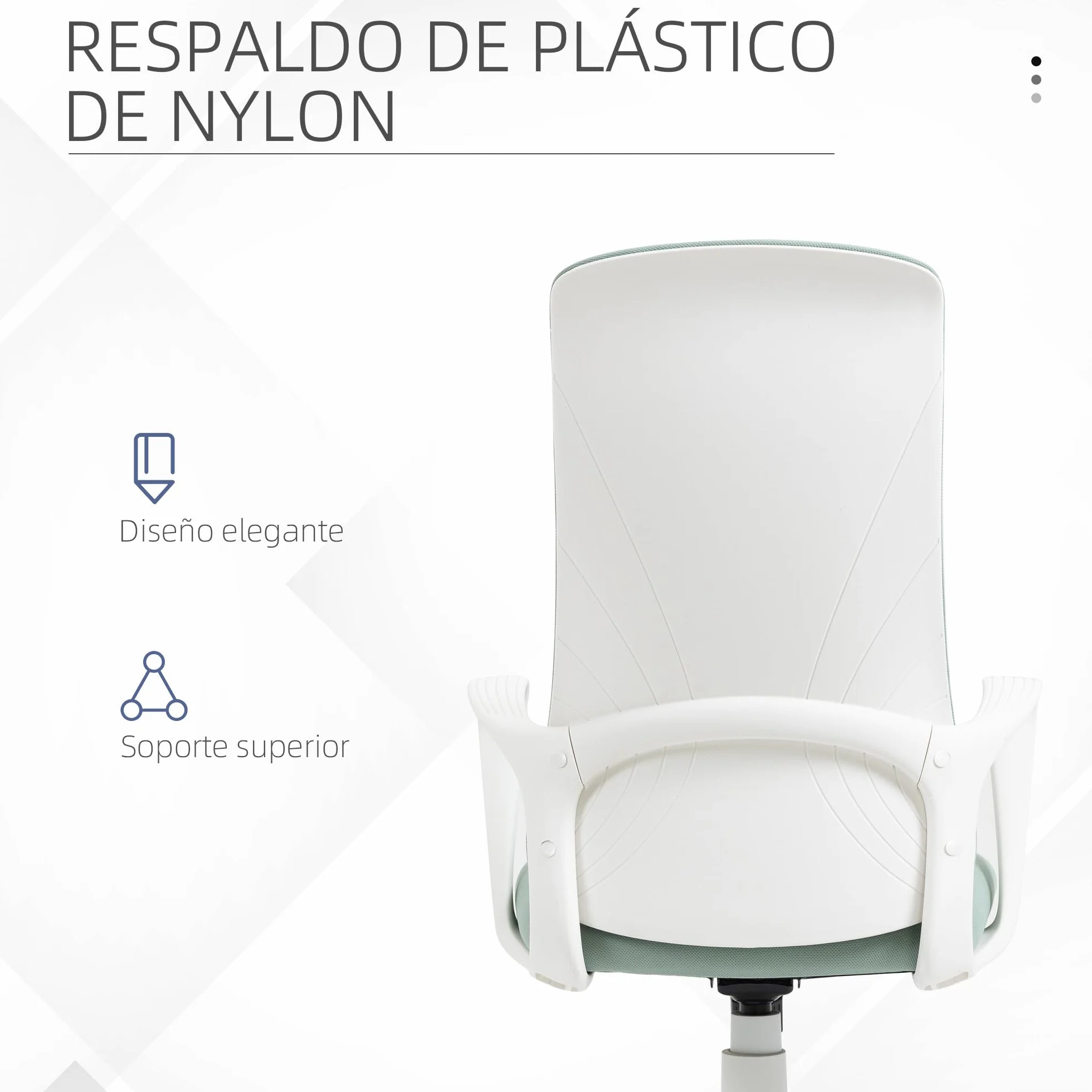 Vinsetto Silla de Oficina Giratoria con Altura Ajustable, Respaldo Alto 62x56x110-119.5 cm Verde