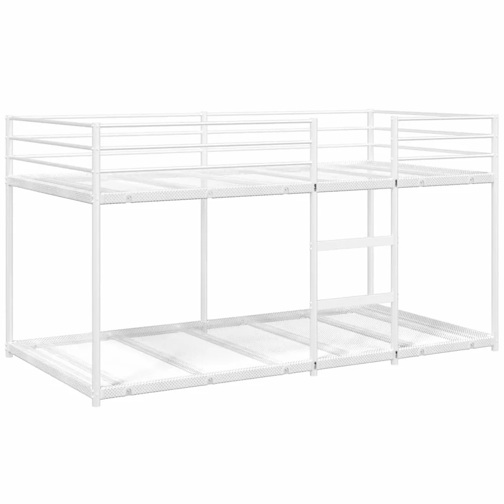vidaXL Litera sin colchón Acero Blanco 75x190 cm, Estructura de Cama, Base de Cama, Muebles de Dormitorio, Cama Alta, Estructura de litera