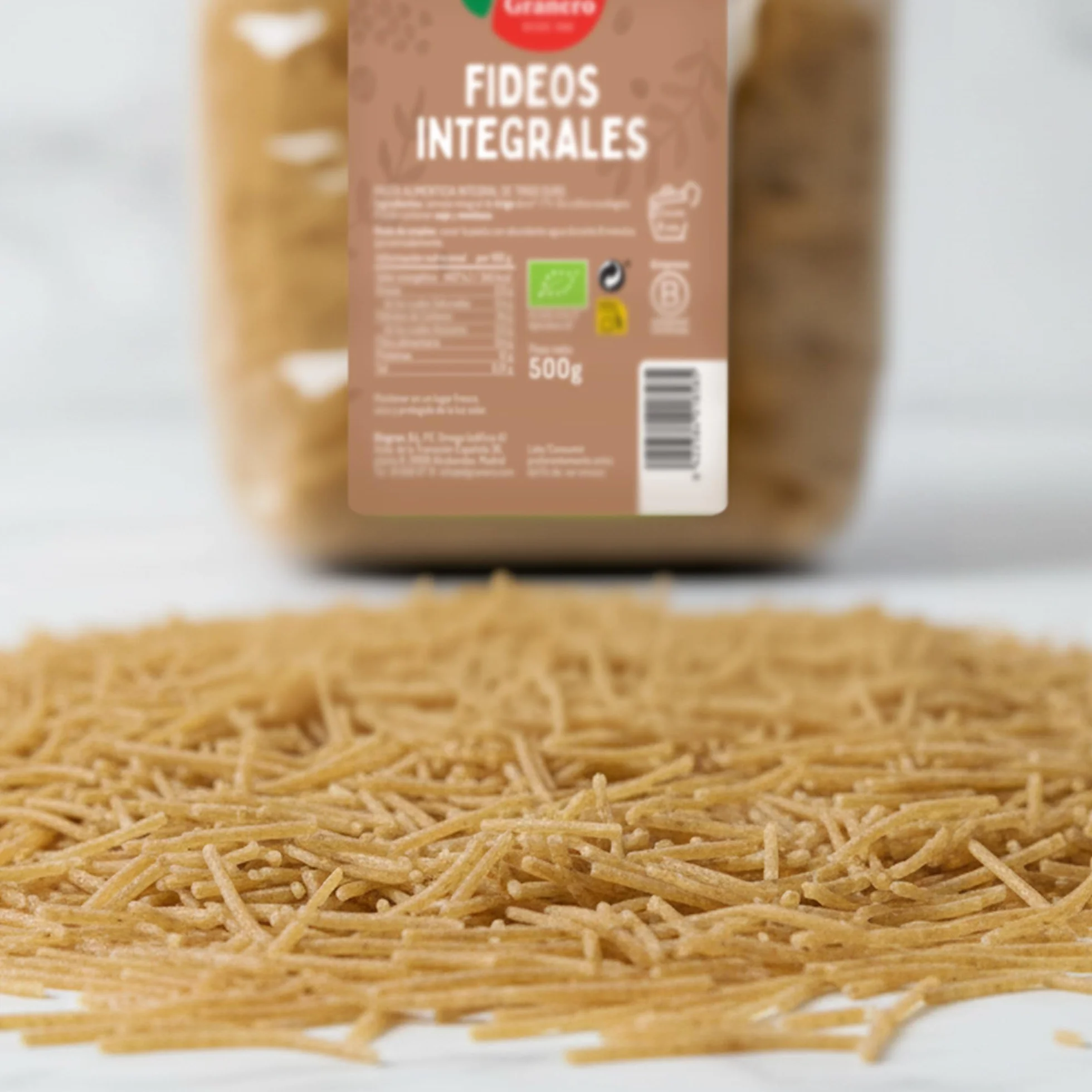 El Granero Integral Fideos de Trigo Integral BIO 500 g Fuente Rica en Proteínas Alto Aporte Energético