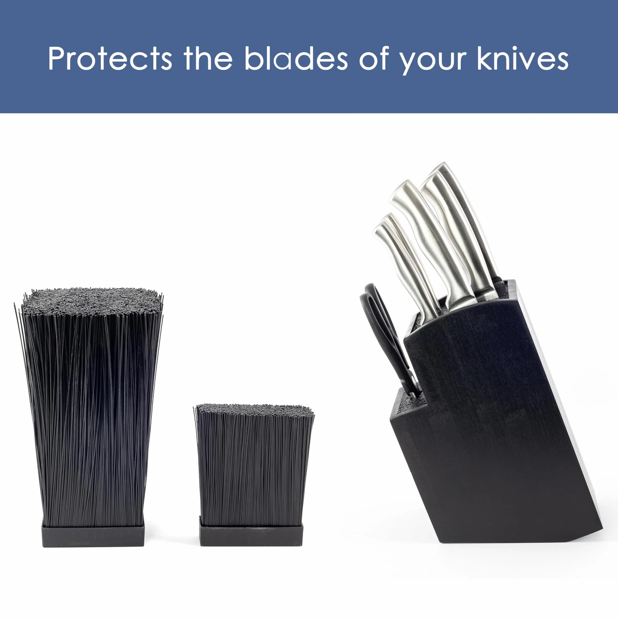 Hanseküche Bloque para cuchillos sin cuchillo, de madera (bambú negro, cuadrado oblicuo)