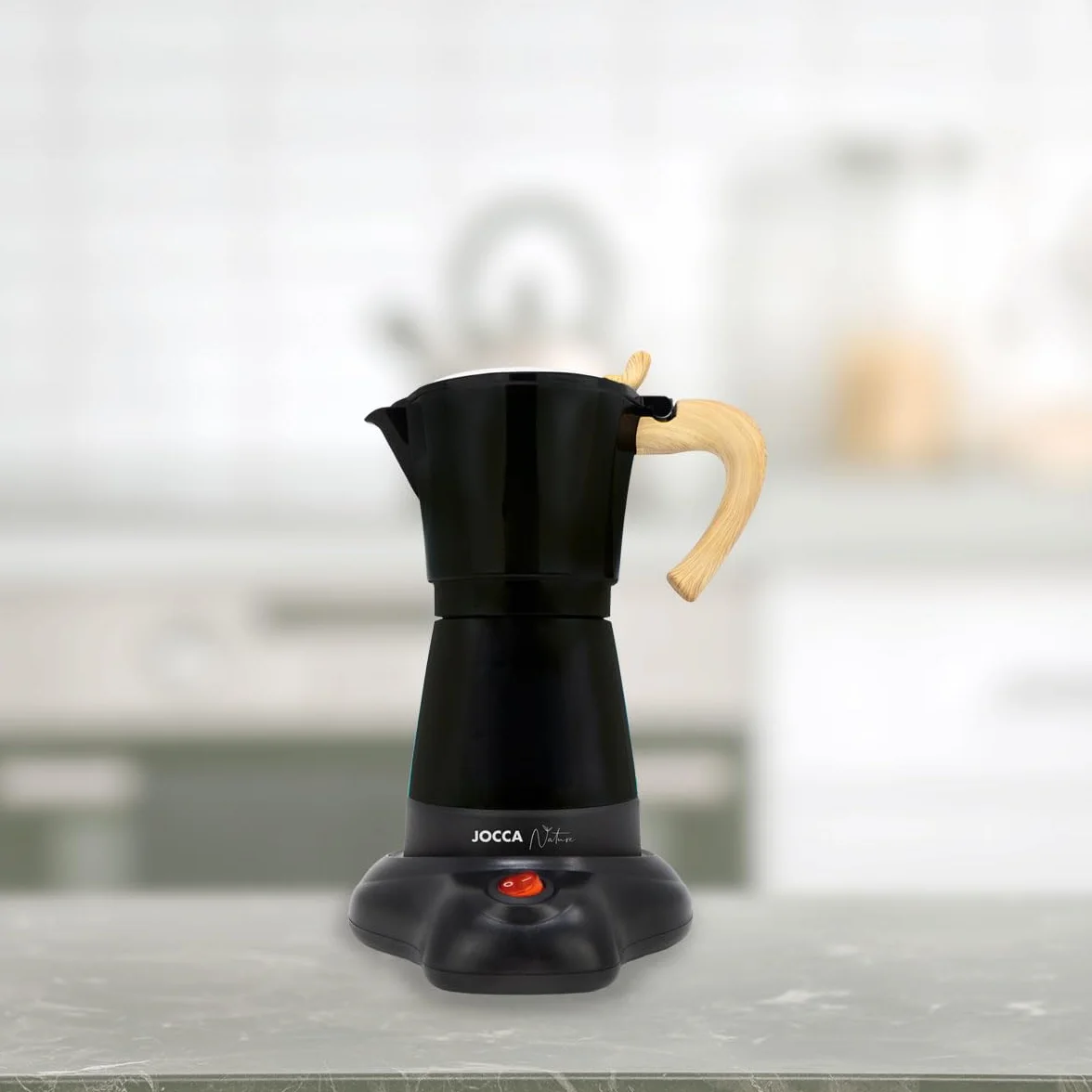 Jocca Cafetera Italiana Eléctrica de Aluminio 6 Tazas Máquina de Café Estilo Moka