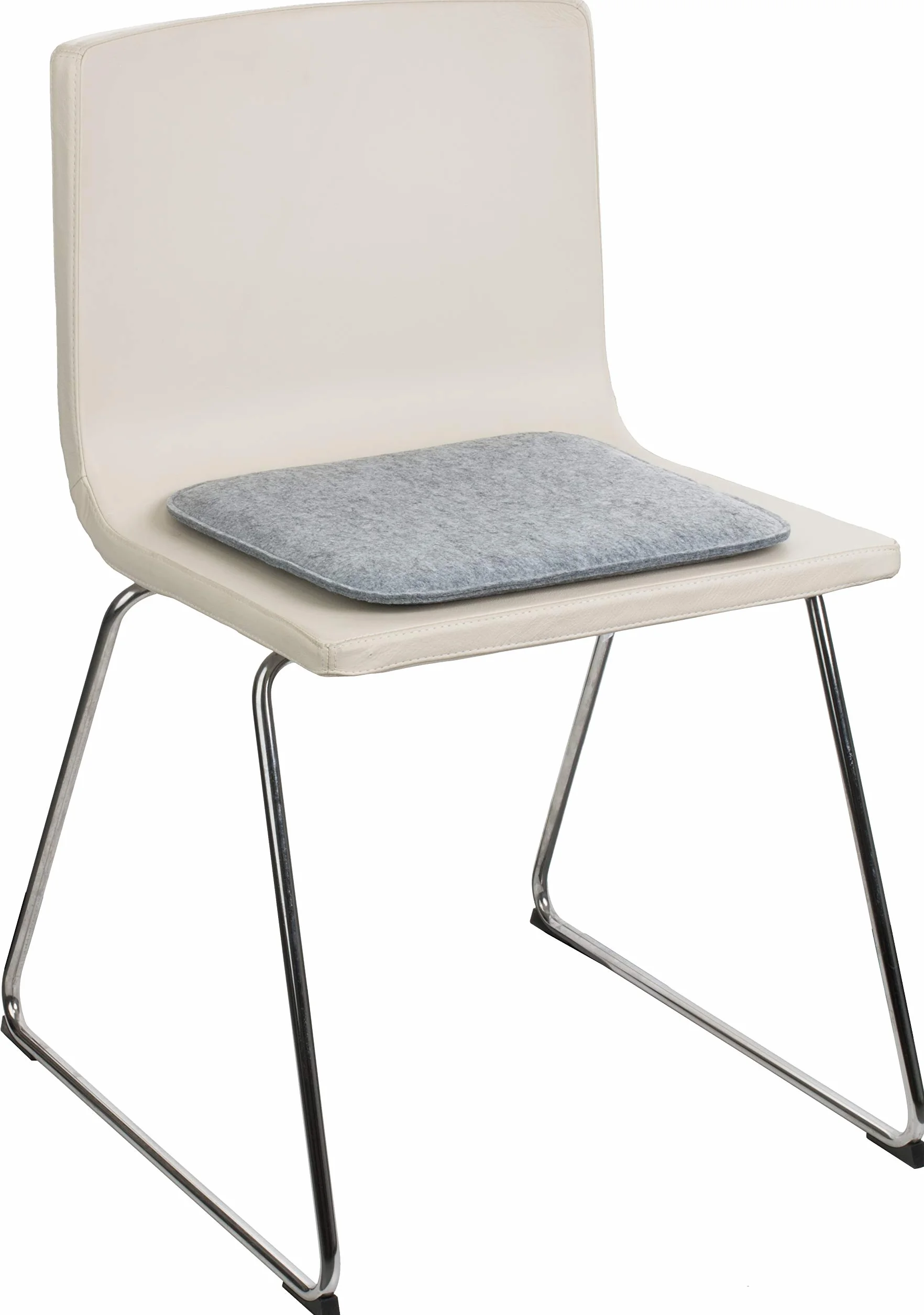 Juego de 6 Cojines de Fieltro para Sillas 35x35x2 cm Gris Claro