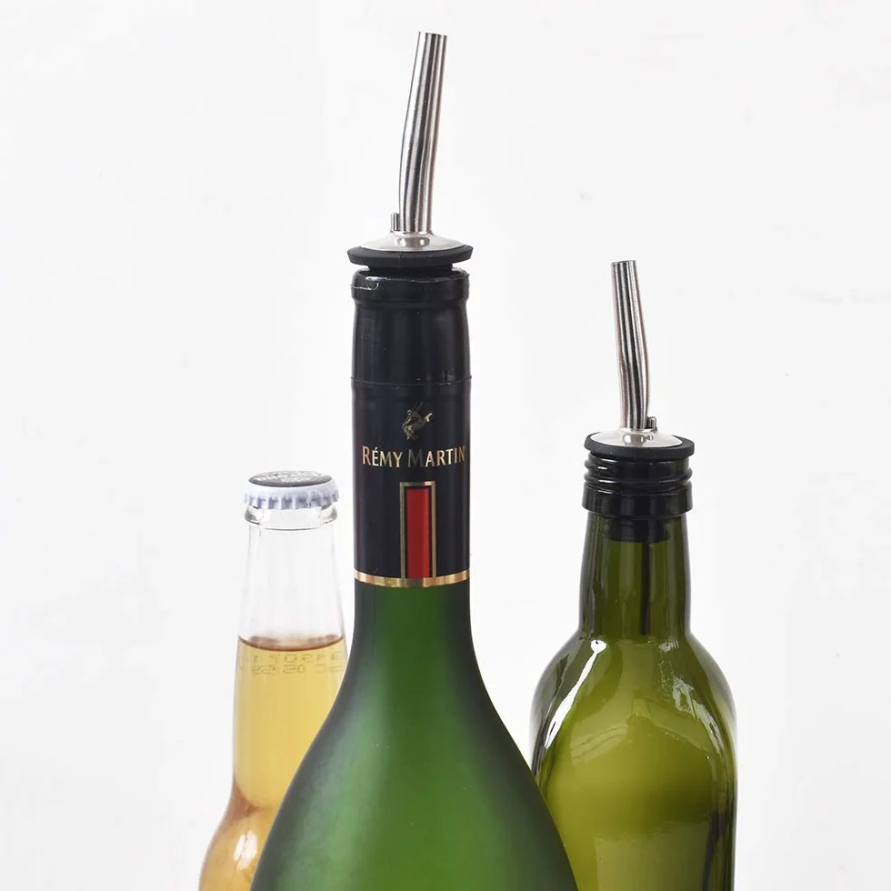 Vertidores de acero inoxidable, paquete de 12 clásicos con pico cónico y tapas antipolvo