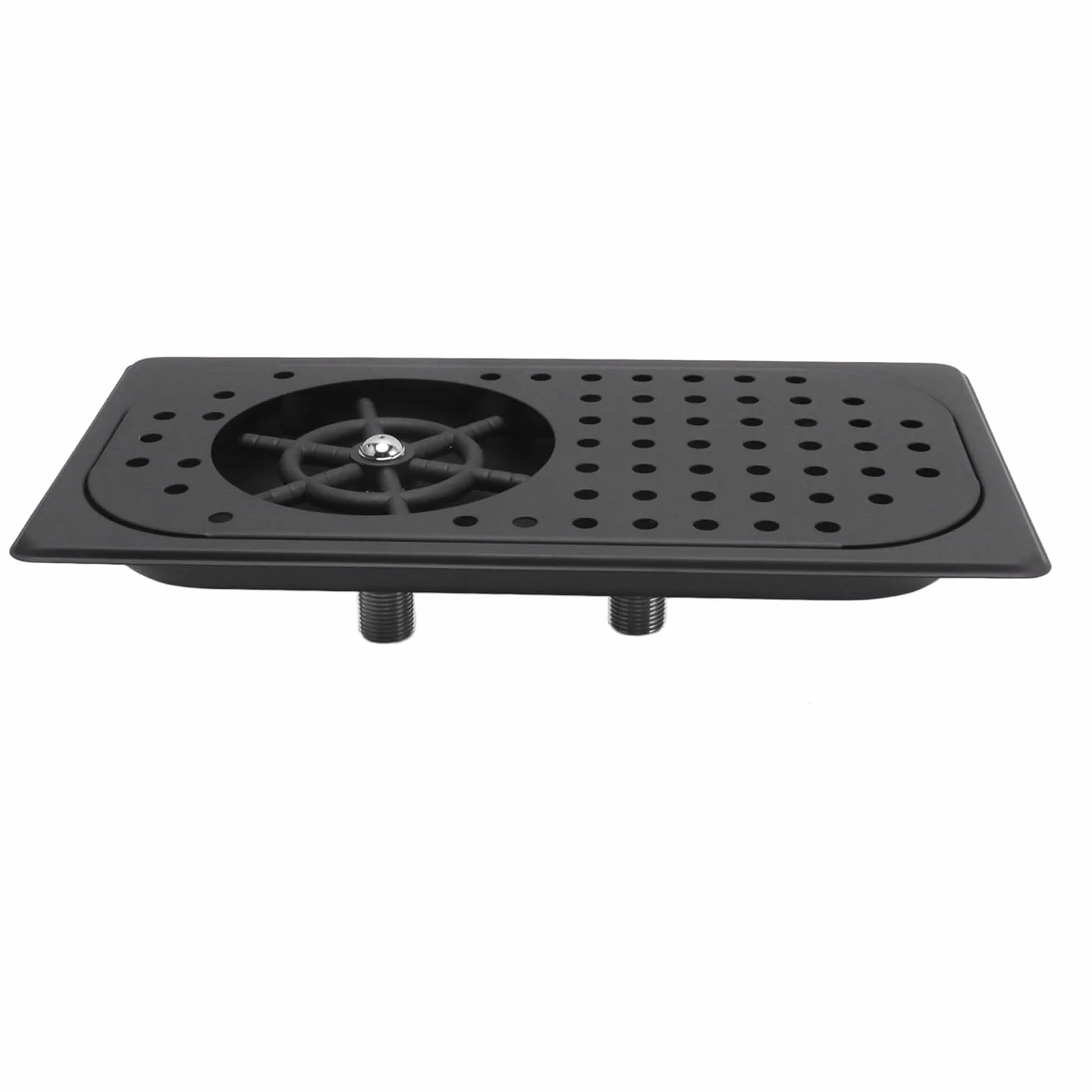 Enjuagadora de Jarras, Enjuagavasos de Acero Inoxidable 304 para fregaderos de Cocina, con rociador, desagüe y Bandeja de Goteo, lavavasos de Alta presión para cafeterías (Negro A)