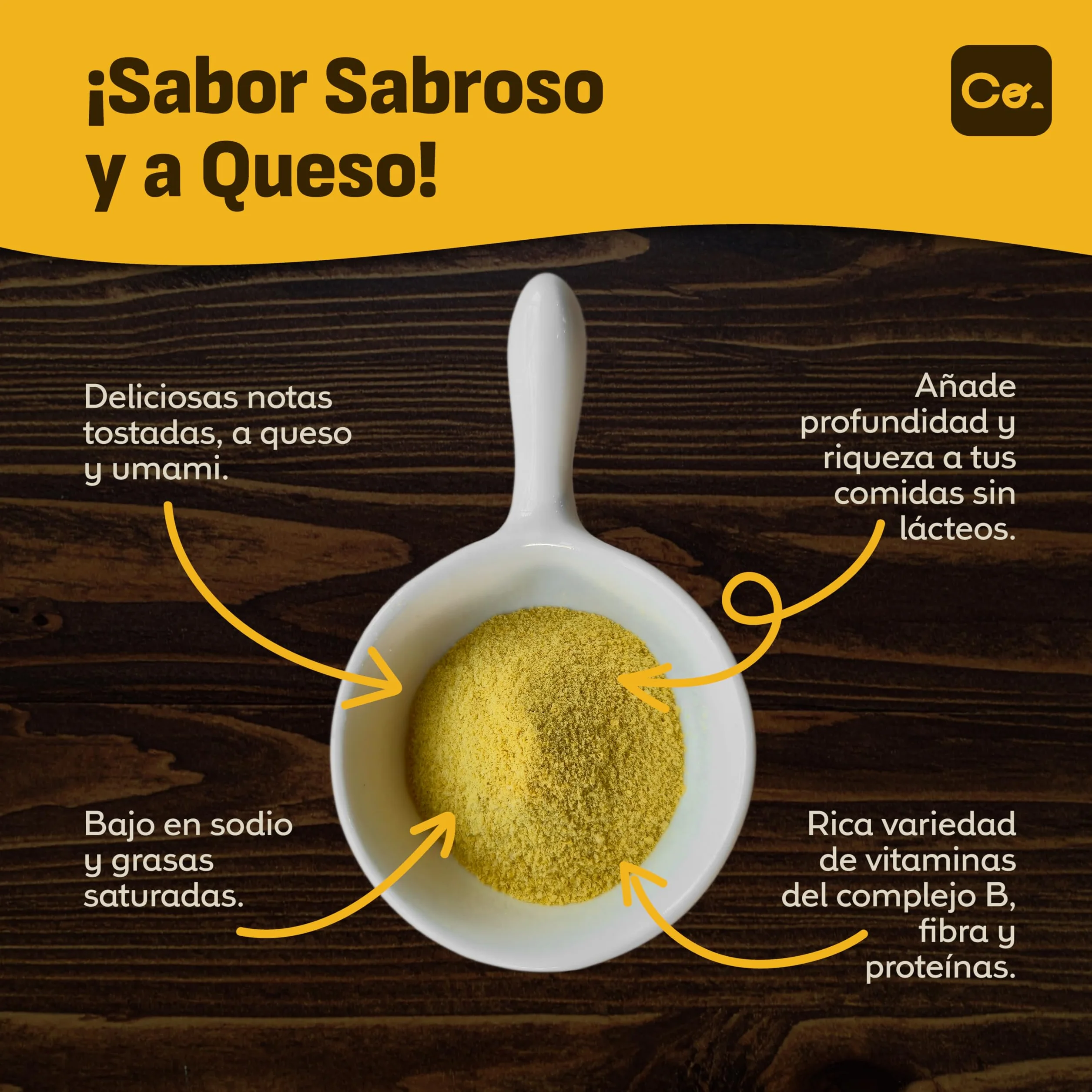 Coolinario Levadura Nutricional Fortificada 56 g Condimento Vegano Sabor Queso Rica B12 Proteína Fibra