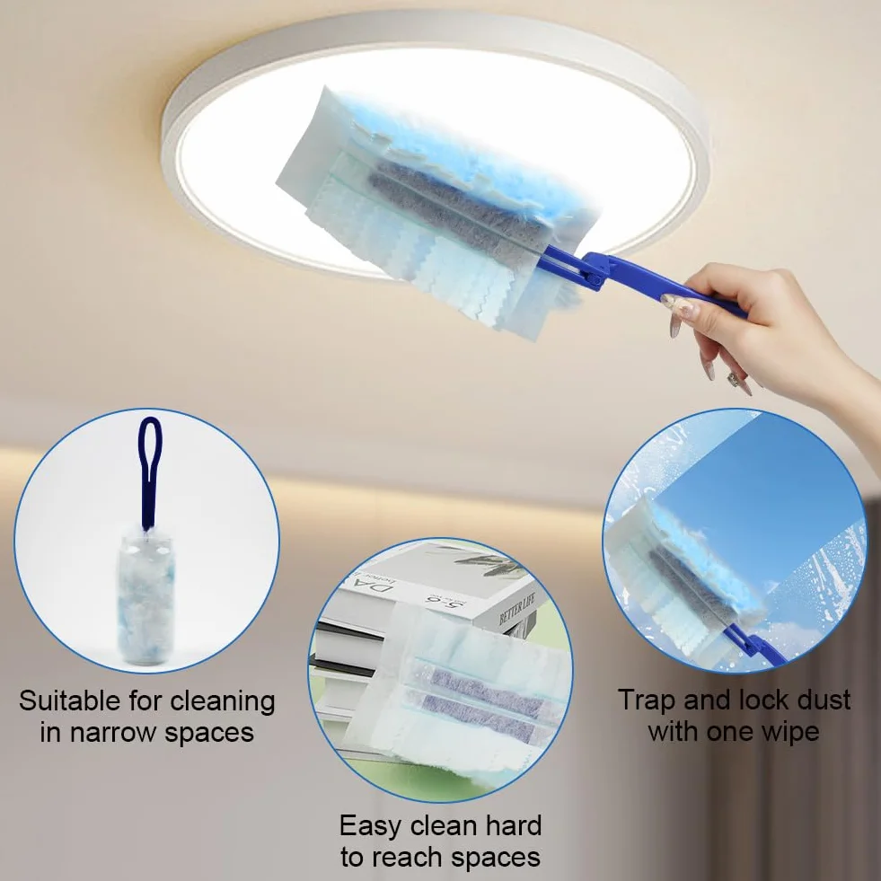 Vicloon Plumero Atrapapolvo 24 Piezas Kit Recambios Antiestático para Persianas Teclados