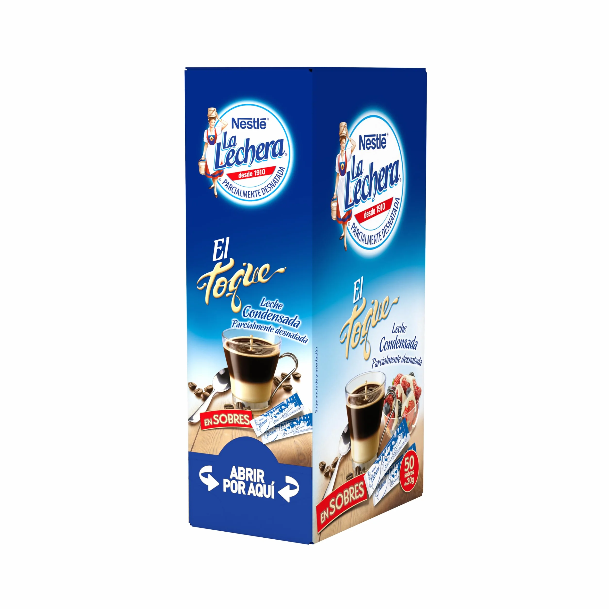 La Lechera Leche Condensada Semidesnatada - 50 sobres de 20 gramos