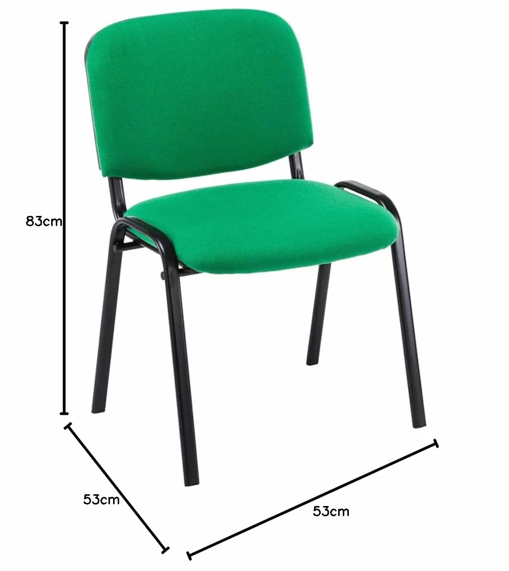 CLP Set De 4 Sillas De Reuniones Ken En Tela I Pack De 4 Sillas De Conferencia con Base De Metal I 4 Sillas Confidentes Apilables I Color:, Color:Verde Claro