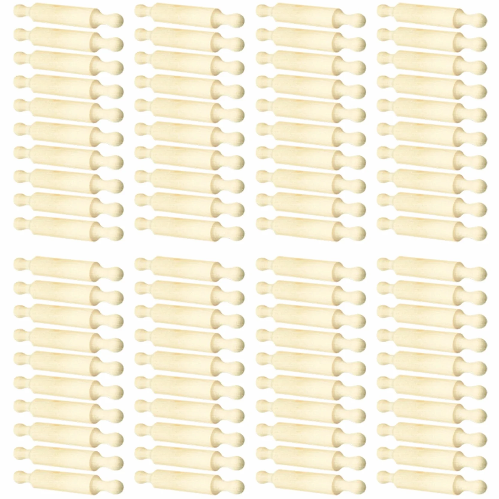 80X Mini Rodillo de Madera de 6 Pulgadas de para Hornear Cocina Rodillo Pequeño Rodillo de Masa de Madera para Niños Pasta de Fondant