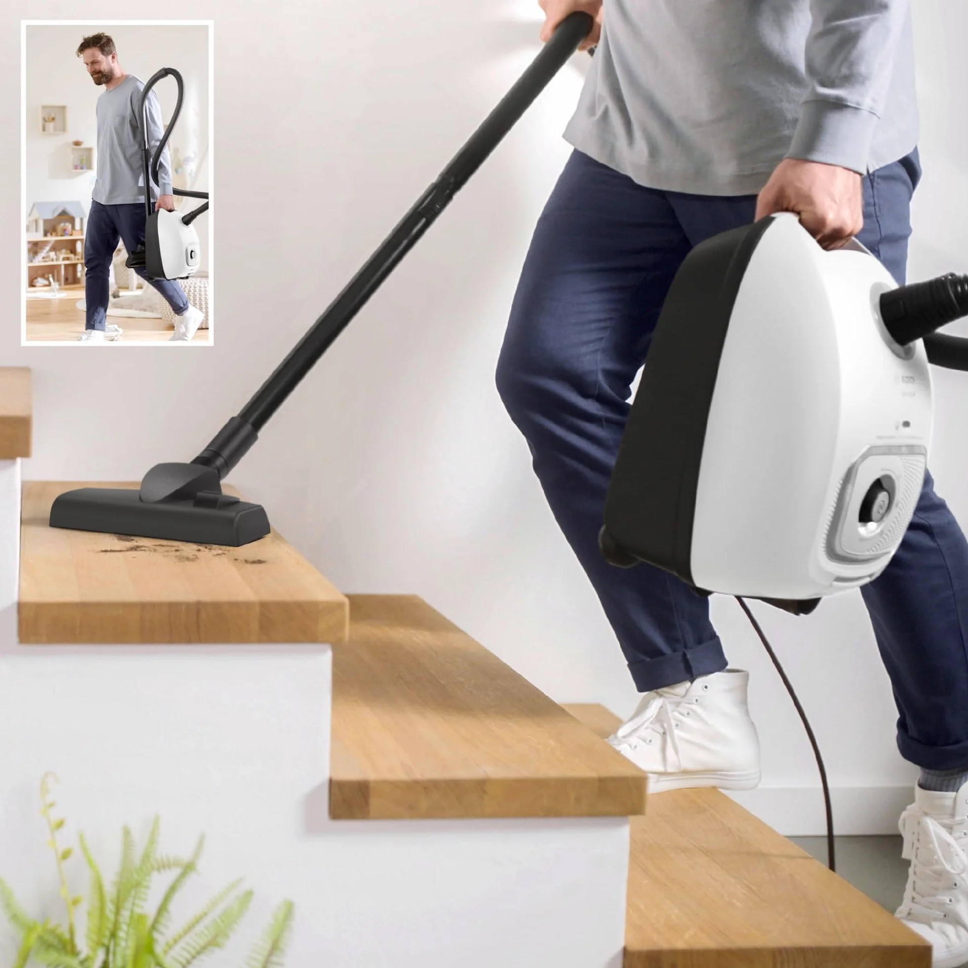 Bosch - Aspirador con Bolsa, Serie 4, Volumen XL de Bolsa de Polvo, Boquilla para Ranuras y tapicería, Blanco, BGB41WH1