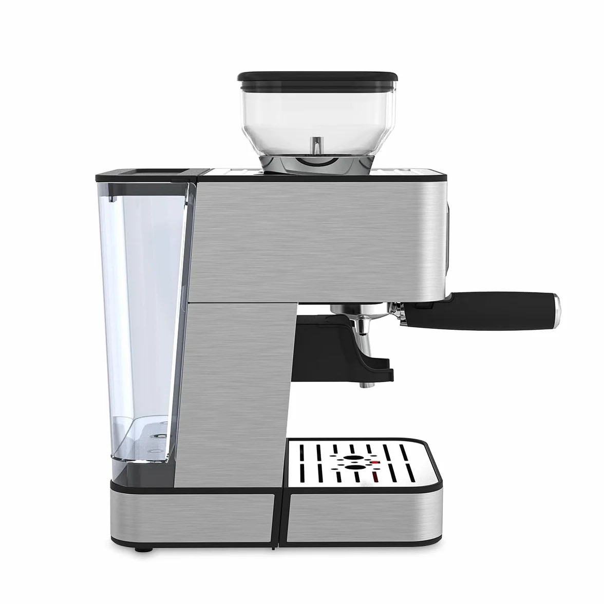 PRIXTON Cafetera Espresso Napoli con Molinillo Integrado 22 Niveles, 20 Bares, 1350W, Filtro de Doble Salida, Vaporizador ajustable, Compatible con Café en Grano, Molido y Cápsulas (Reacondicionado)