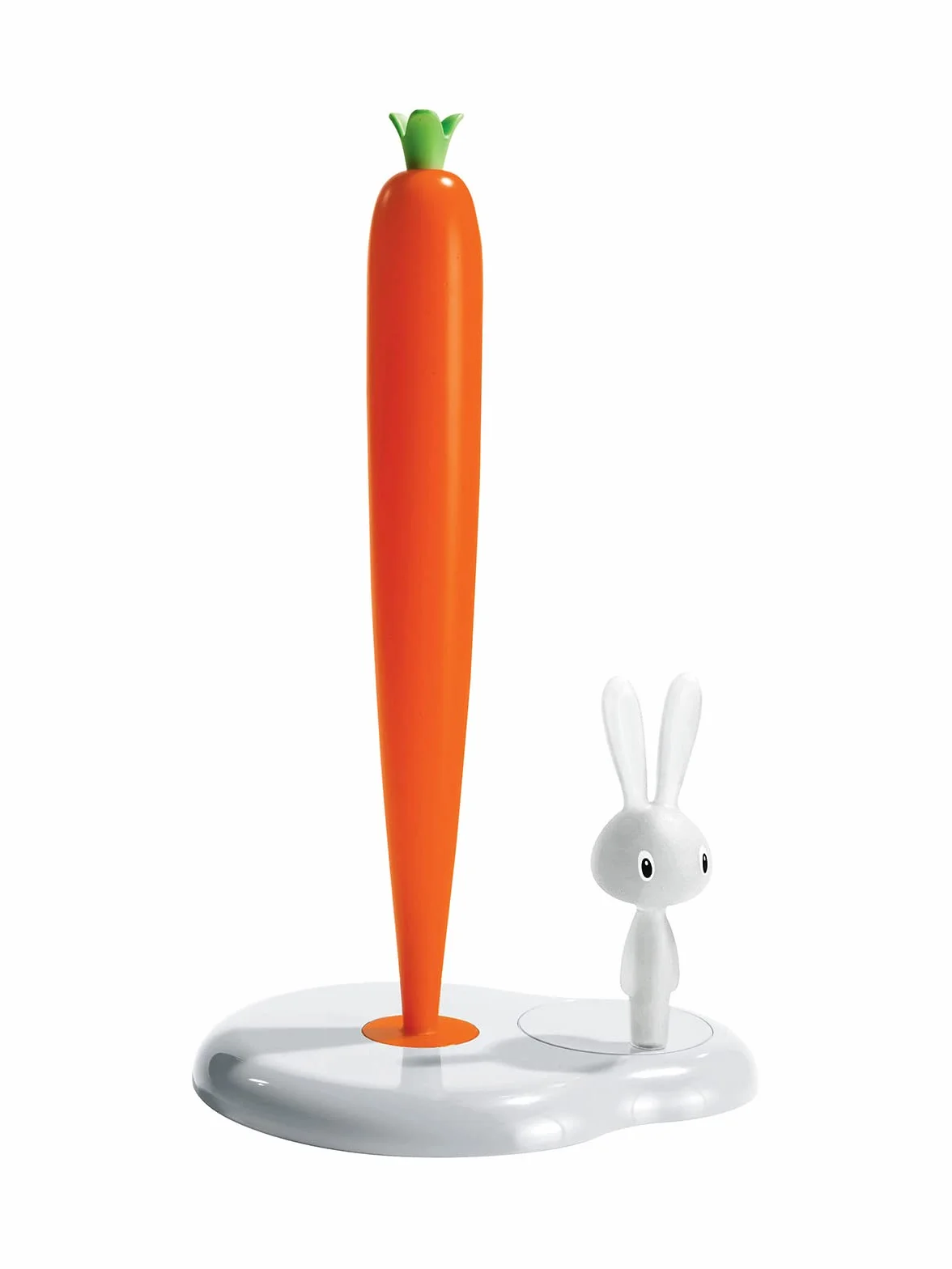 Alessi - Bunny & Carrot ASG42W - Portarrollos de Diseño para Papel de Cocina, en Resina Termoplástica, Blanco