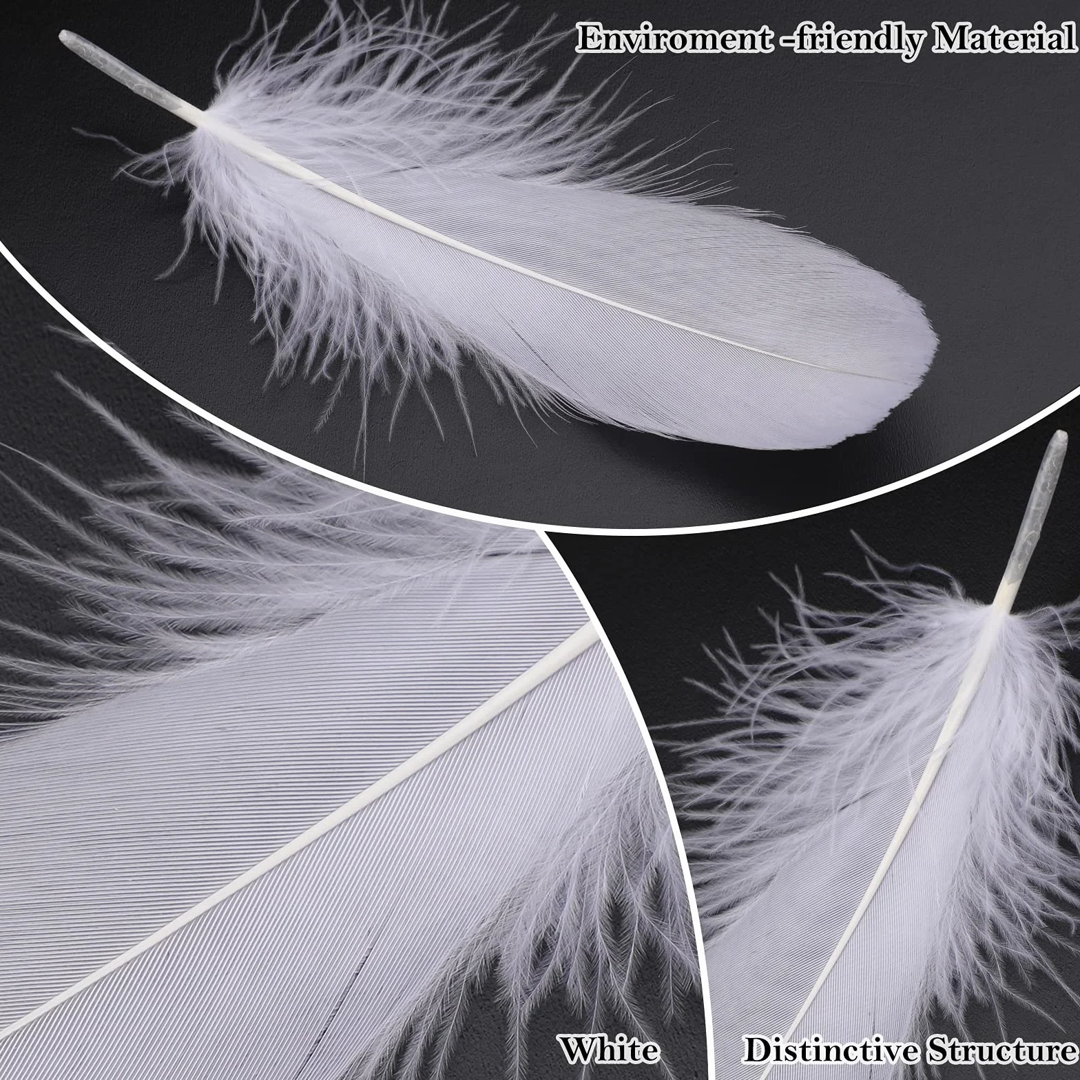 MWOOT 4 Estilos Surtidos de Plumas Artesanales (Blanco)
