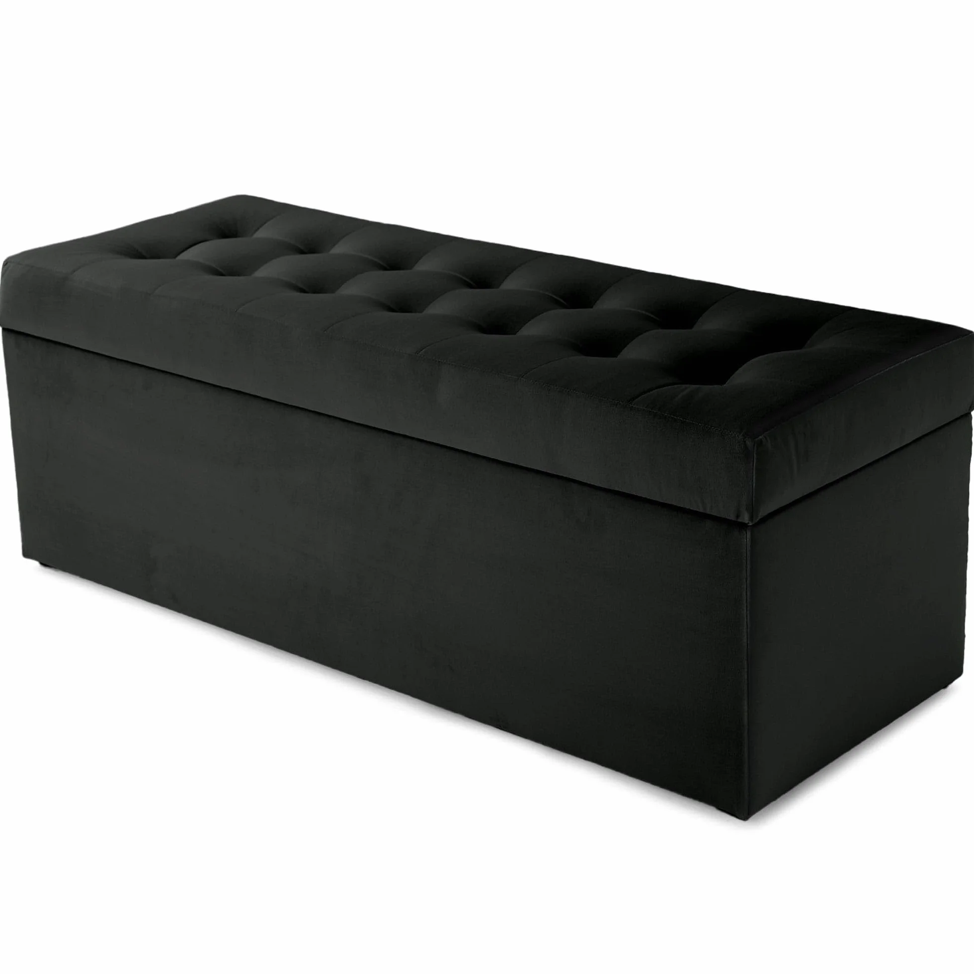 MG Design Puf con almacenaje 45 × 120 cm Gris Oscuro – Banco tapizado con baúl Interno, Estructura de Madera hasta 300 kg, Superficie Lisa con Brillo Elegante, sin Montaje, fácil de Limpiar