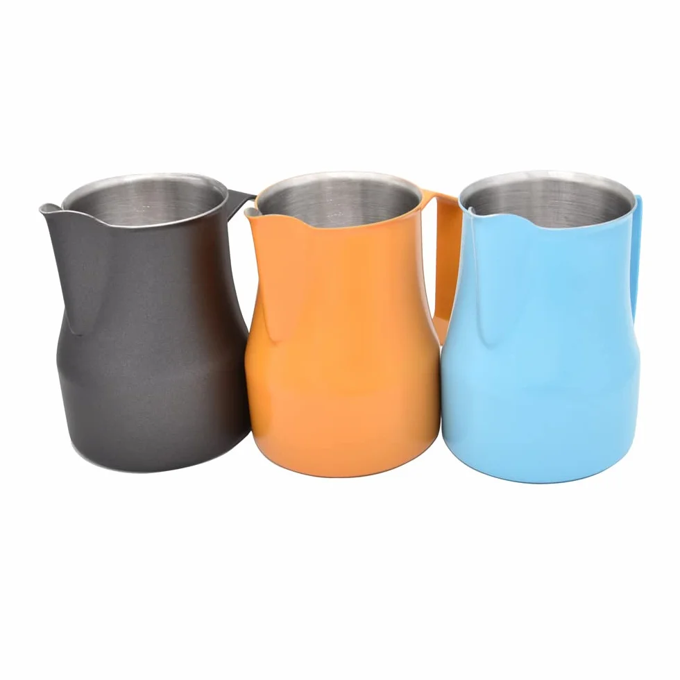 Jarra de Leche y Espuma de Acero Inoxidable, Estilo Europeo, Negro 500ml/17oz