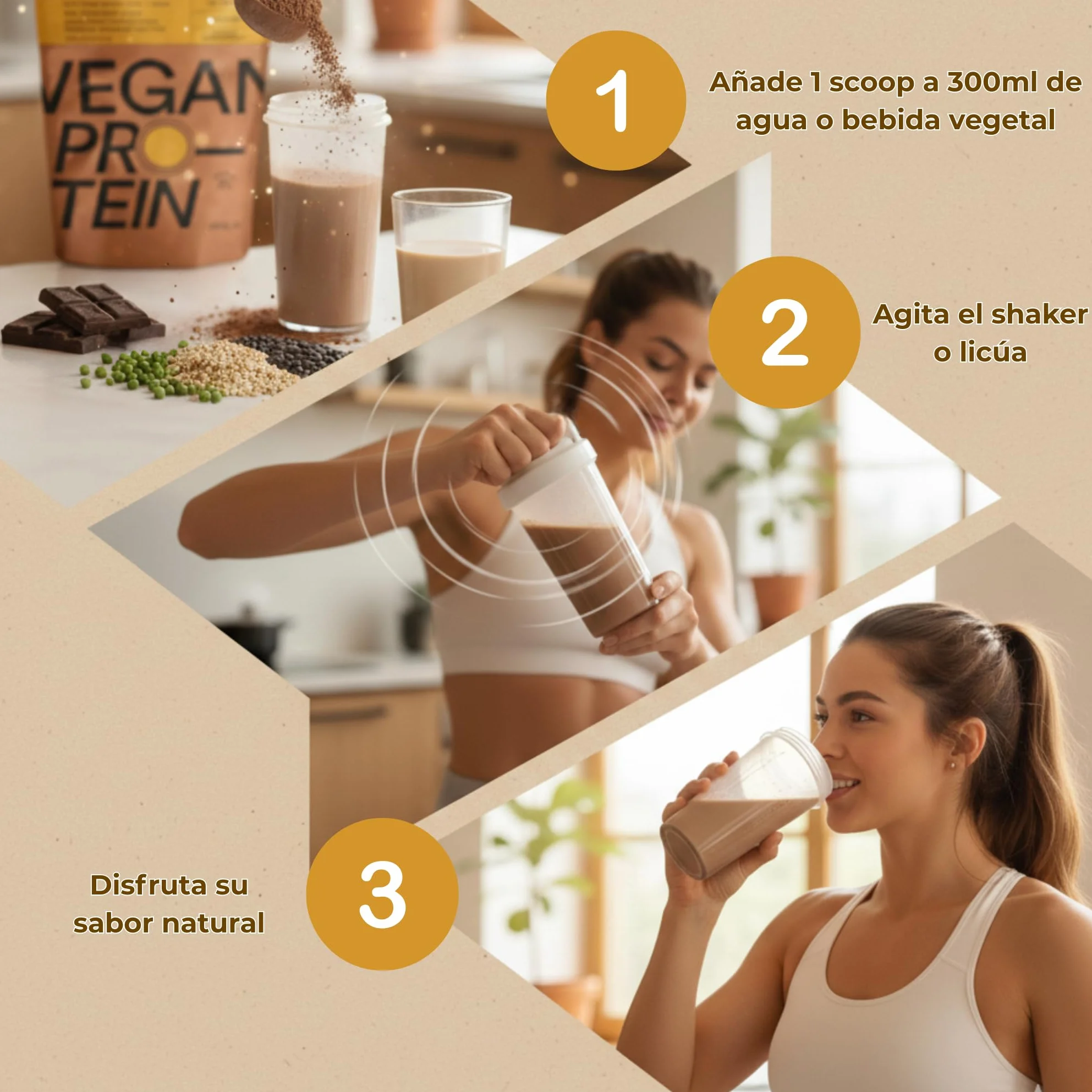 GLORIOSO Proteína Vegana Sin Azúcar Ni Lactosa Sin Gluten DigeZyme® Bajo en Carbohidratos Vegan Protein Powder Chocolate 600g
