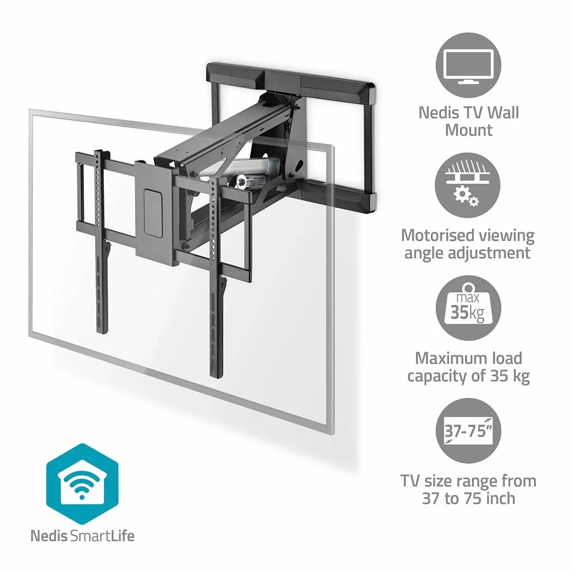 Nedis Motorisierte TV-Wandhalterung 37-75" 35 kg drehbar