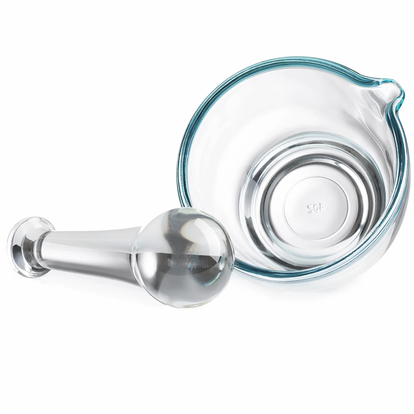 Ultrassist Mortero de vidrio y mortero tazón, amoladora de medicamentos y mezclador para laboratorio de farmacia o ciencia (4 oz)
