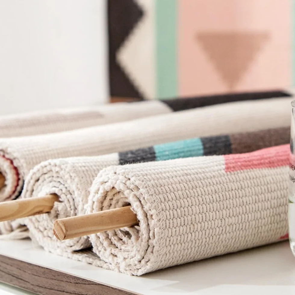 BMIDOT Tapiz de pared de algodón bohemio para colgar en la pared, con borlas, hecho a mano, para apartamentos, dormitorios, salas de estar, dormitorios, puertas, entradas, oficinas en casa (A1)