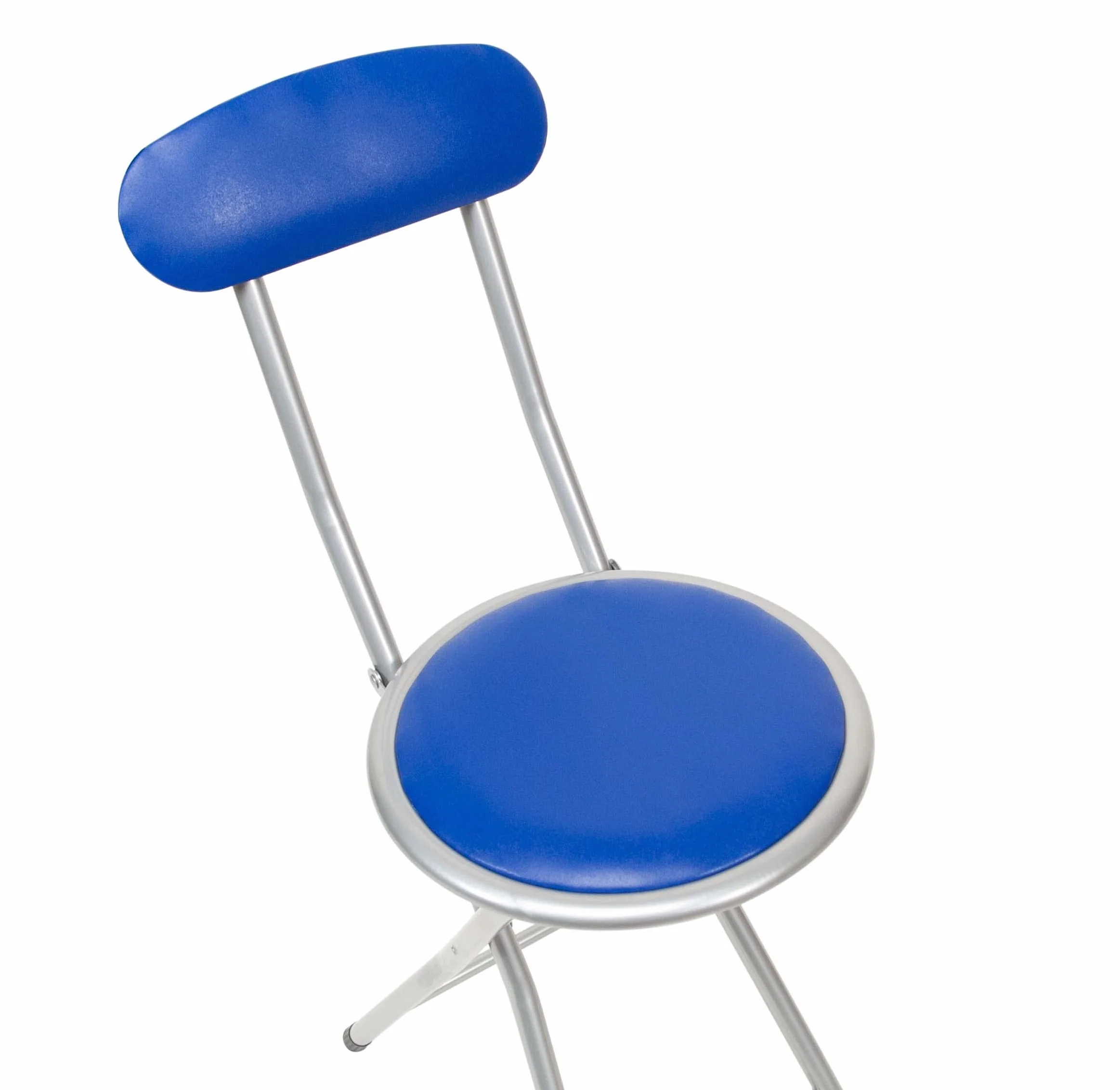 THE SECRET HOME - Pack de 1, 2, 4 y 6 Sillas Plegables de Cocina - Alto. 74 cm x Diámetro. Ø30 cm - Asiento Auxiliar para el Hogar (1, Azul, Al. 74 cm x D. Ø30 cm)