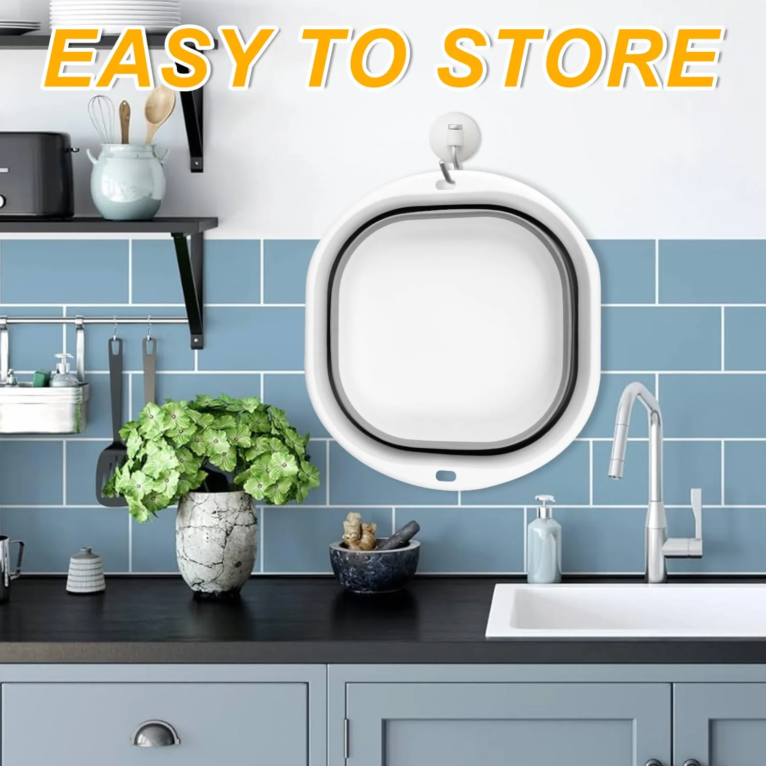 Chiluxendo Cubo de Silicona Plegable, Barreño Palangana de Plastico, Fregadero Portátil, Balde de Agua, Lavabo Cuenco, para La Casa, en La Cocina, al Aire Libre para Campamentos y Excursiones, Gris