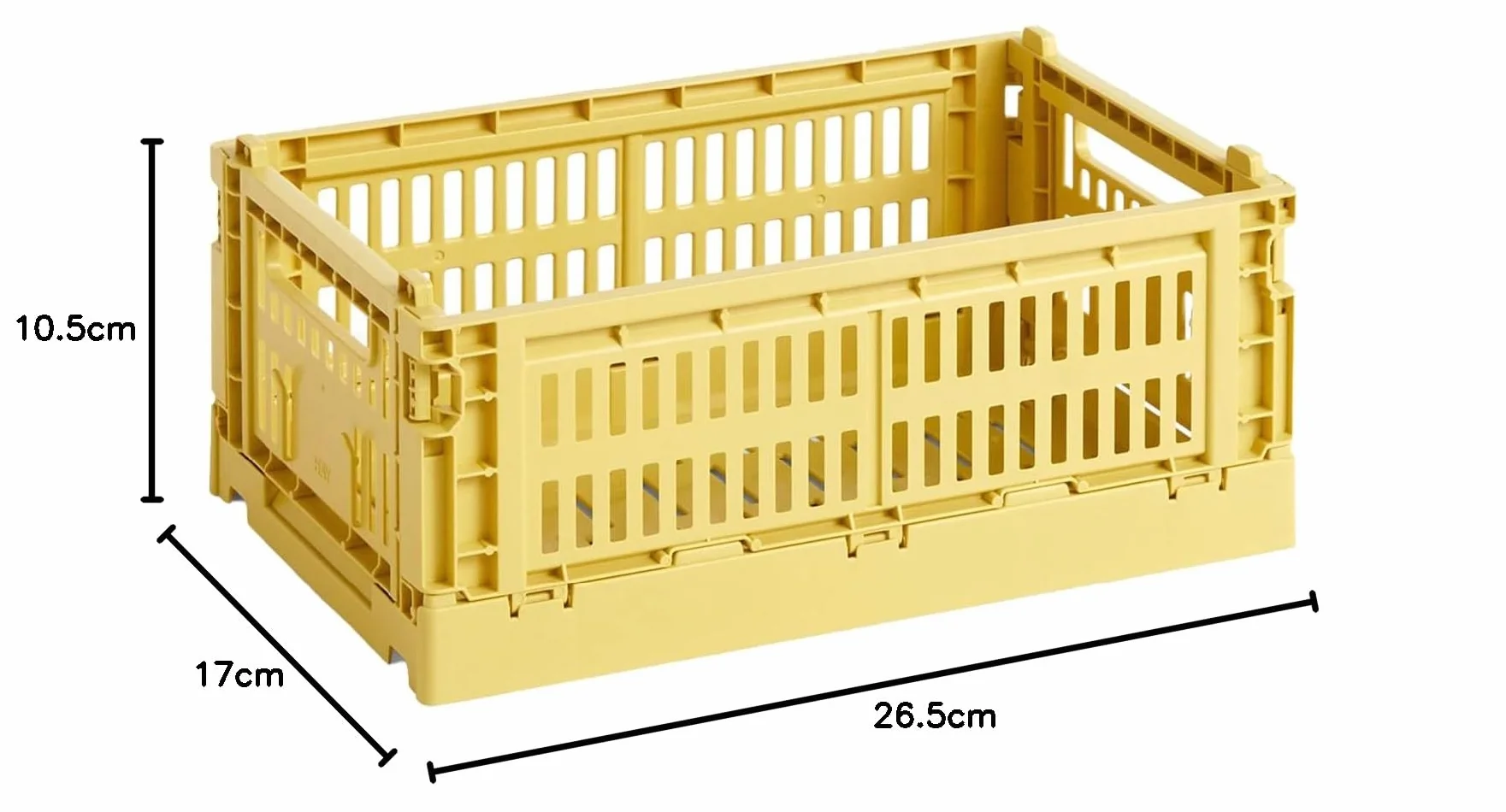 Hay Colour Crate 541443 - Caja de transporte (polipropileno reciclado, 26,5 x 17 x 10,5 cm), color amarillo