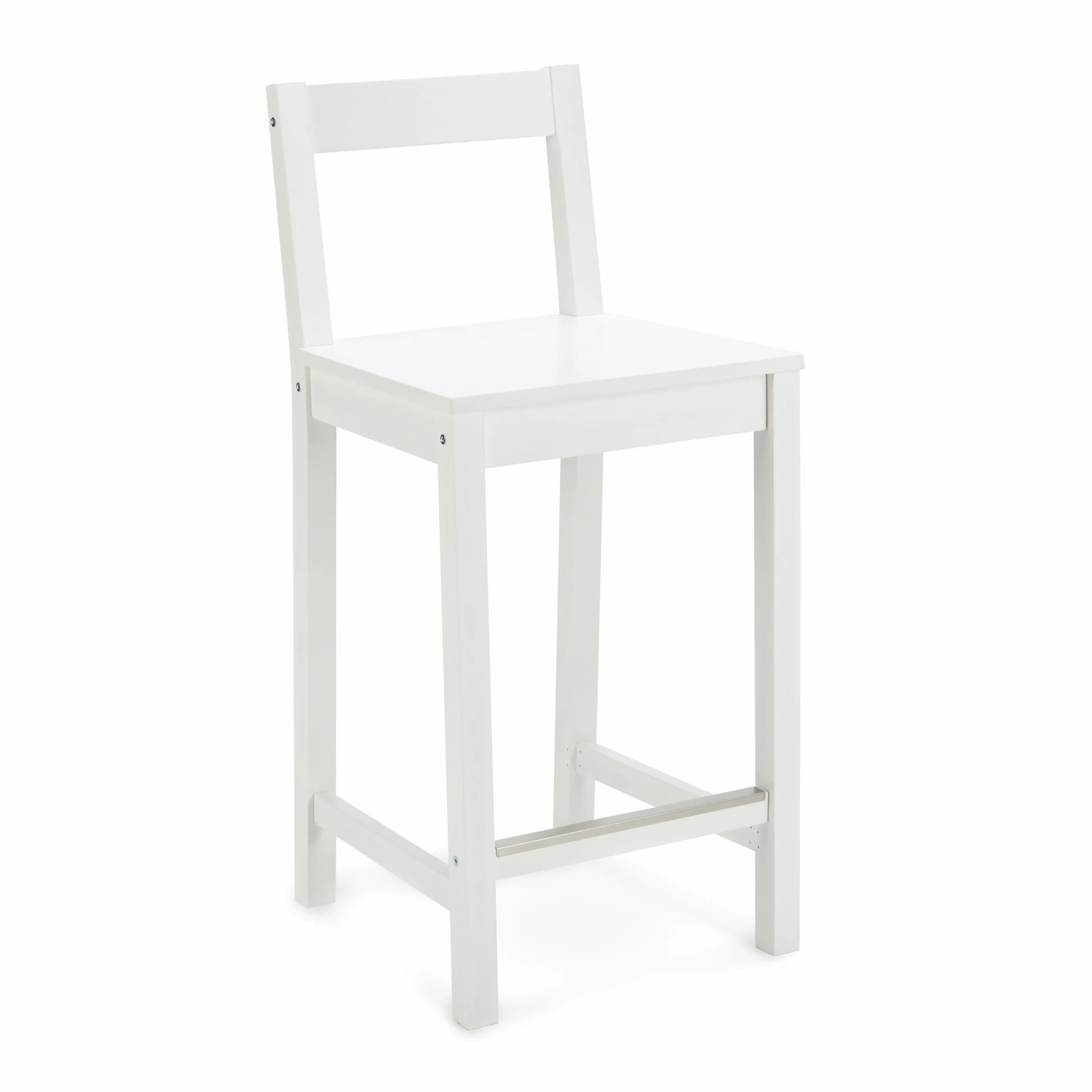 Amazon Basics Taburete de cocina de madera maciza blanca, 88 cm