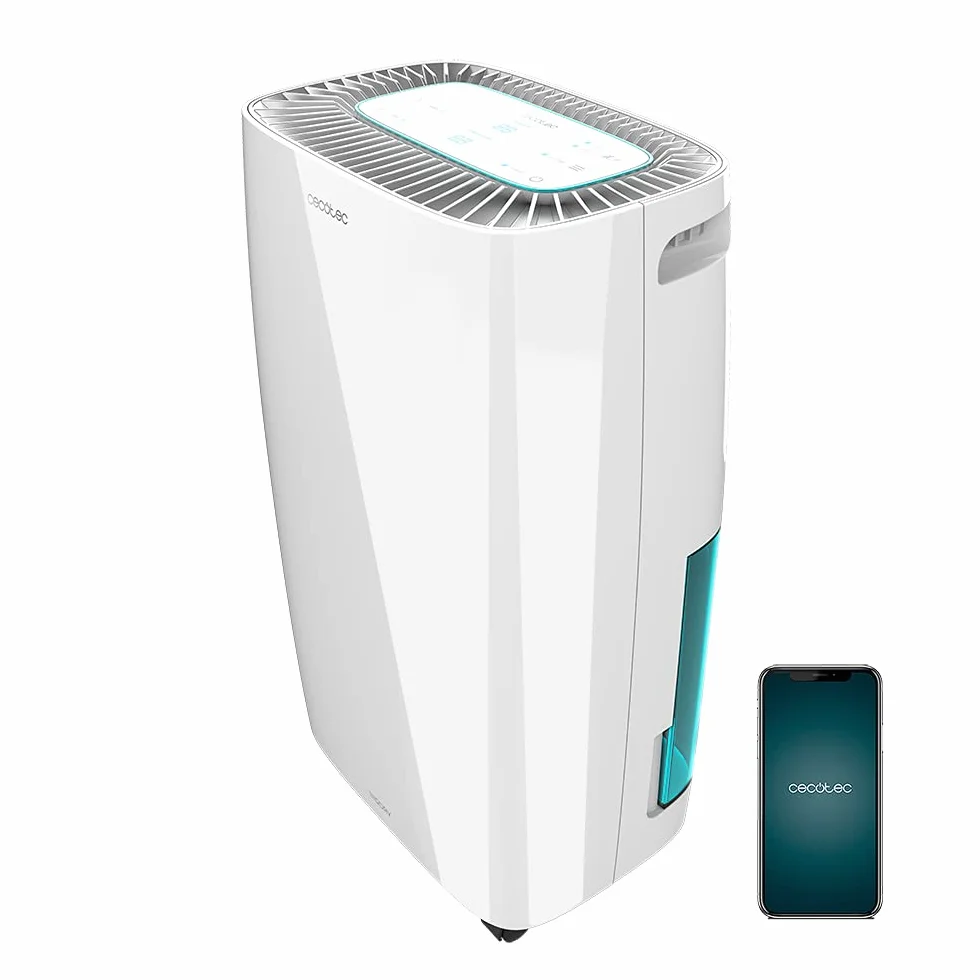 Cecotec Deshumidificador Big Dry 4000 Expert Connected. Control Wifi, 10L/día, Depósito extraíble 2,5L, Cobertura 105m3/h, Gas R290, Silencioso, Humedad 40% a 80%, Pantalla LED, Apagado Automático