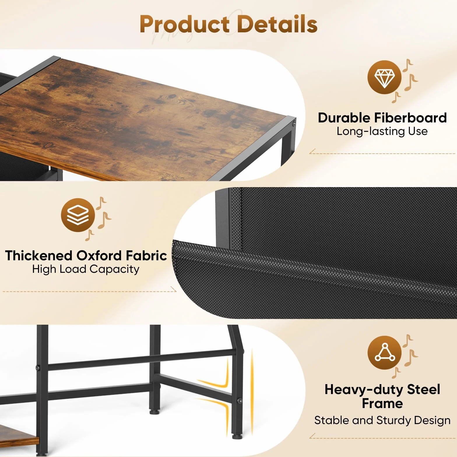 Soporte tocadiscos mesa auxiliar 3 niveles almacenamiento vinilo 200 álbumes 123 x 30 x 73 cm