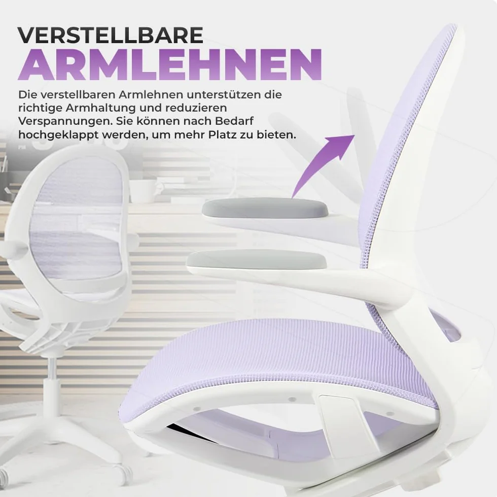 Spacetronik Silla de escritorio para niños – Silla de oficina infantil con reposapiés y reposabrazos ajustables – Silla de escritorio ergonómica para niños de 5 – 14 años de edad – 82,5 – 90 cm de