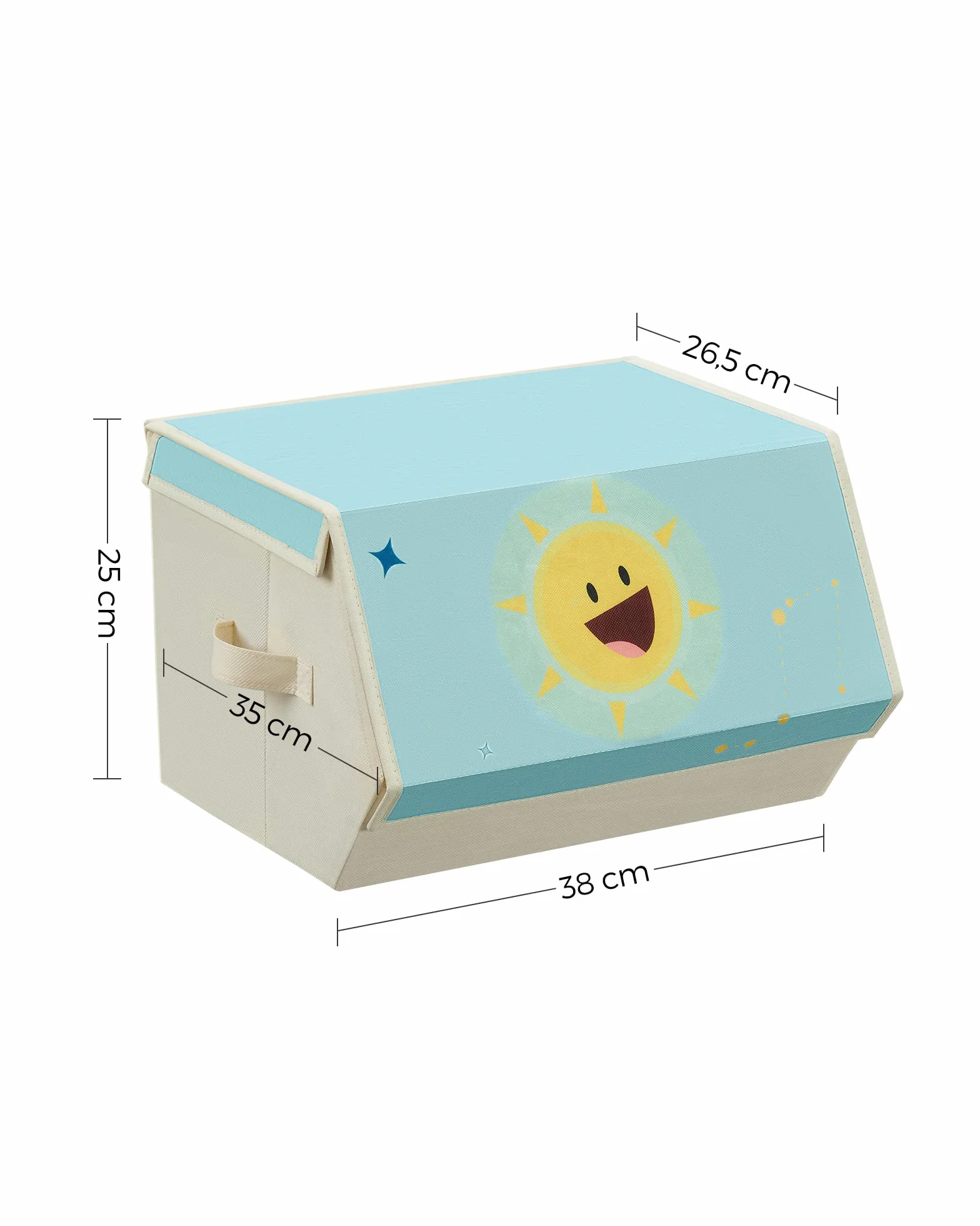 SONGMICS Cajas de Juguetes para Niños, Juego de 3 Cajas de Almacenamiento Apilables y Plegables, con Asas y Tapa Magnética, Azul