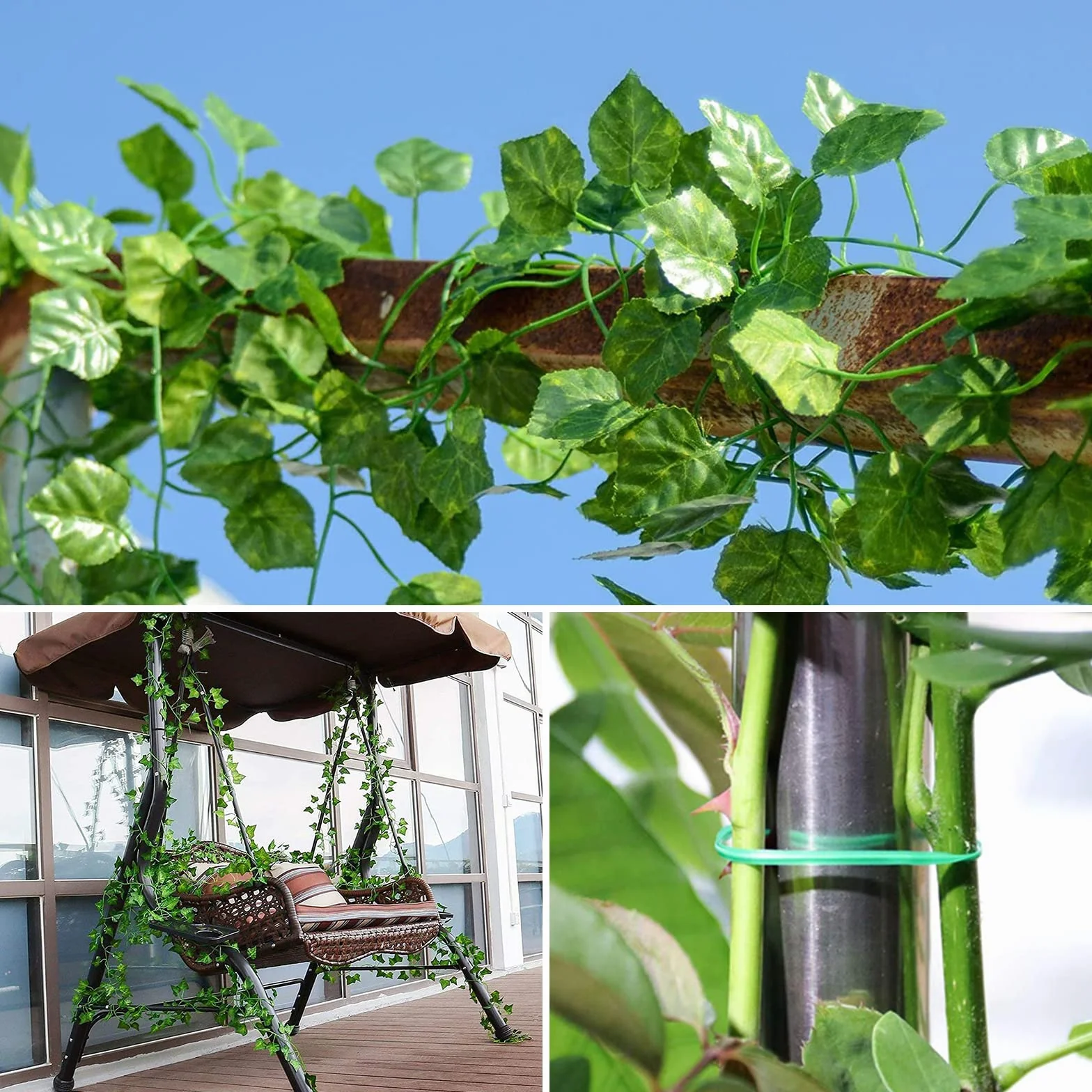 Noa Home Decoplantas Artificiales 12 Piezas Plantas Artificiales Decorativas Planta Artificial Decoracion Habitacion para Cocina Boda Balcón Oficina Jardín - 2.2M