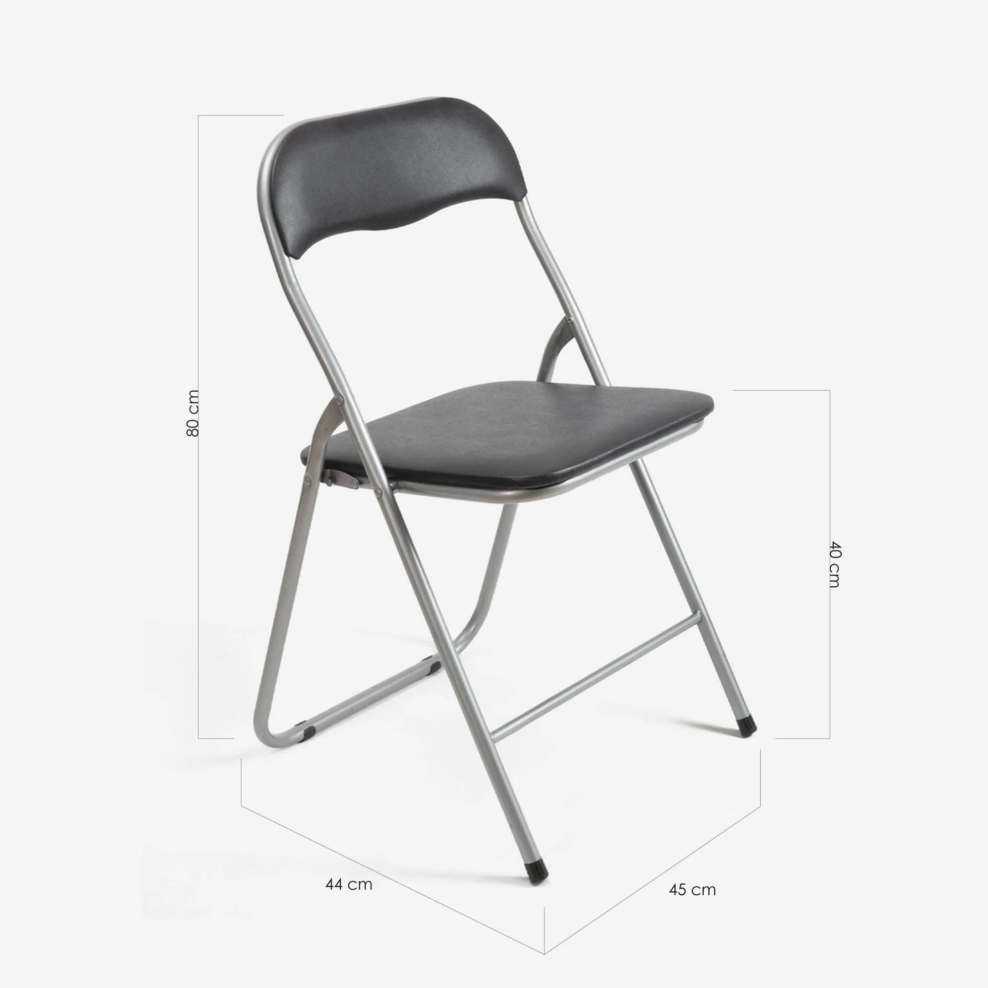 Pack de 6 Sillas Plegables de PVC y Metal 80x45 cm Negro THE SECRET HOME