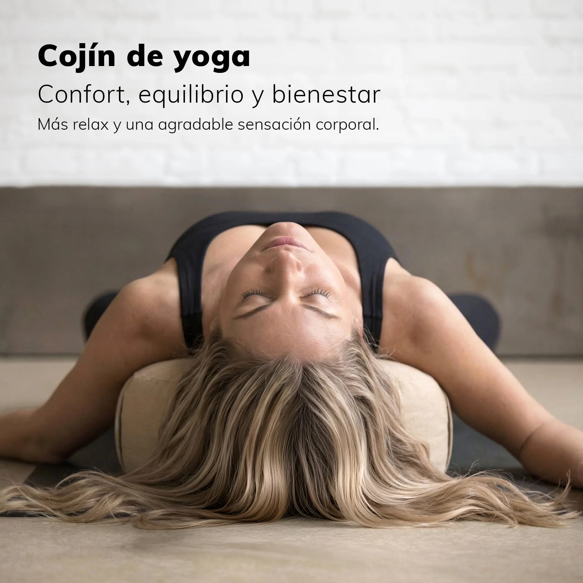 Cojín Yoga Meditación Redondo 29 cm 10 cm Plano 255 g Ligero Beige