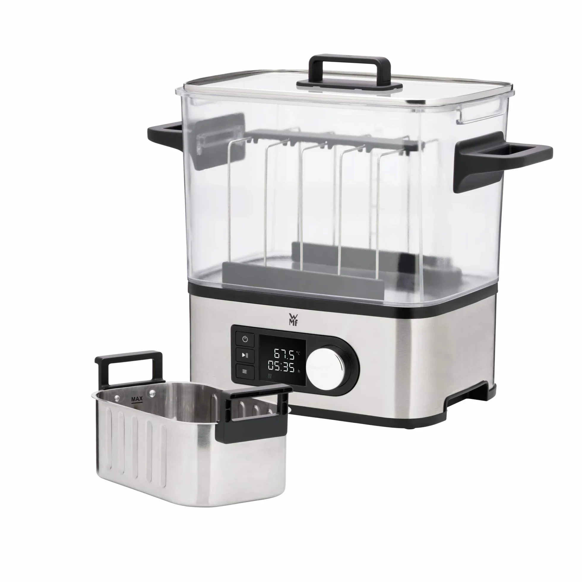 WMF Lono - Cocedora al vacio baja temperatura (entre 35º y 90º), 2 en 1, cocina al vacío y olla de cocion lenta, cocina profesional, tanque 6 l de TRITAN libre de BPA
