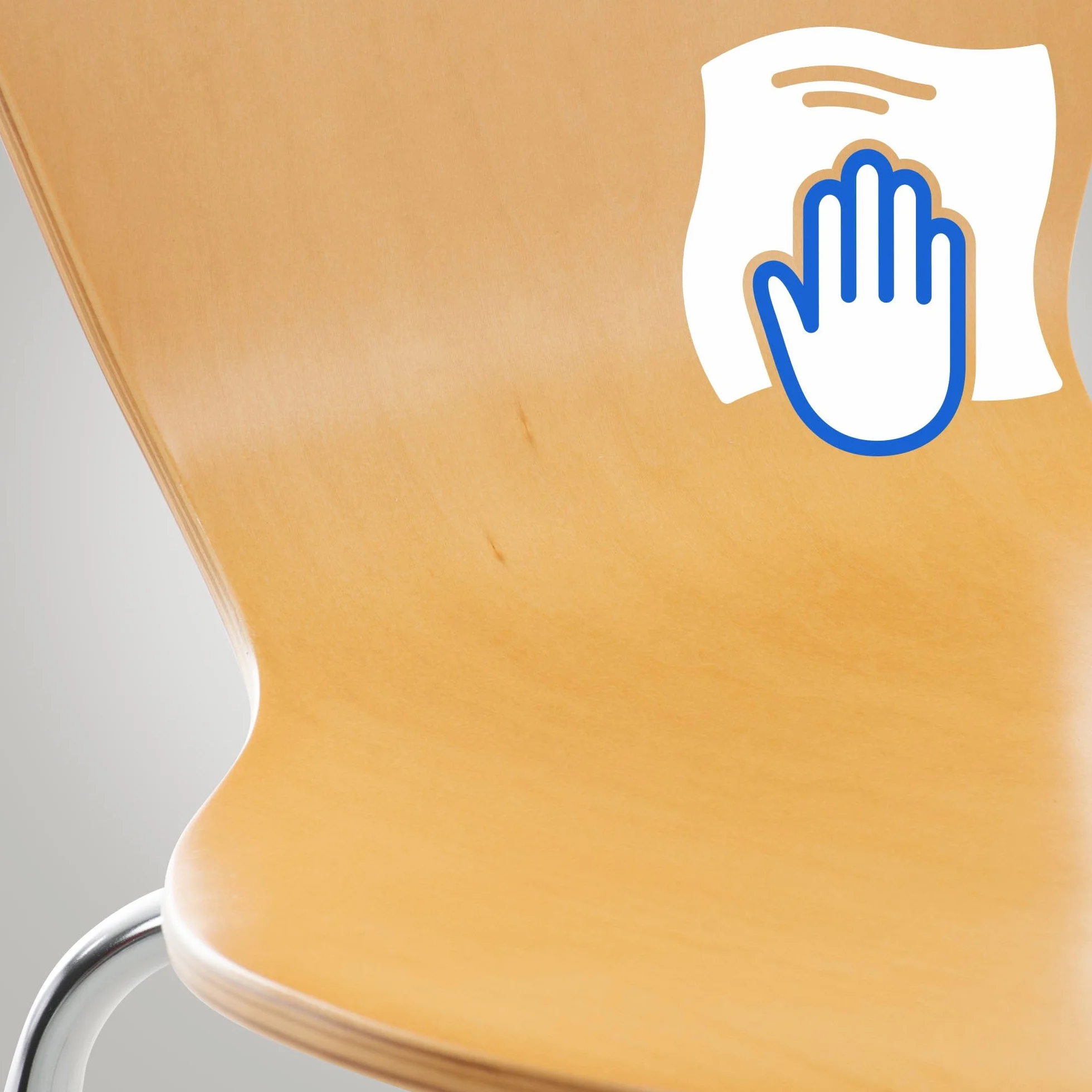 CLP Silla de Visita Apilable Calisto I Silla de Comedor Apilable & Asiento de Madera I Silla de Cocina con Base de Metal, Color:Natura