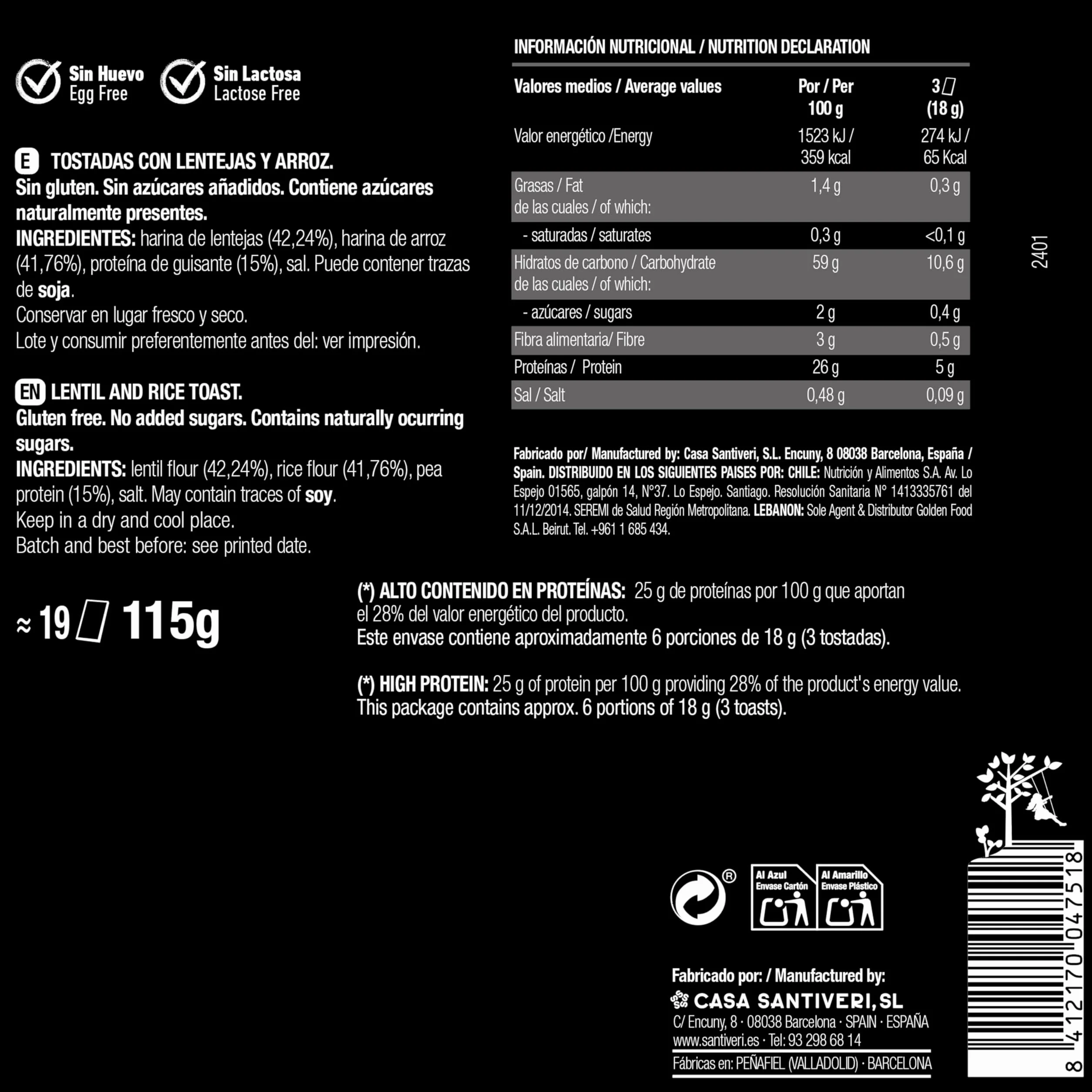TOSTADAS PROTEICAS 115 gr