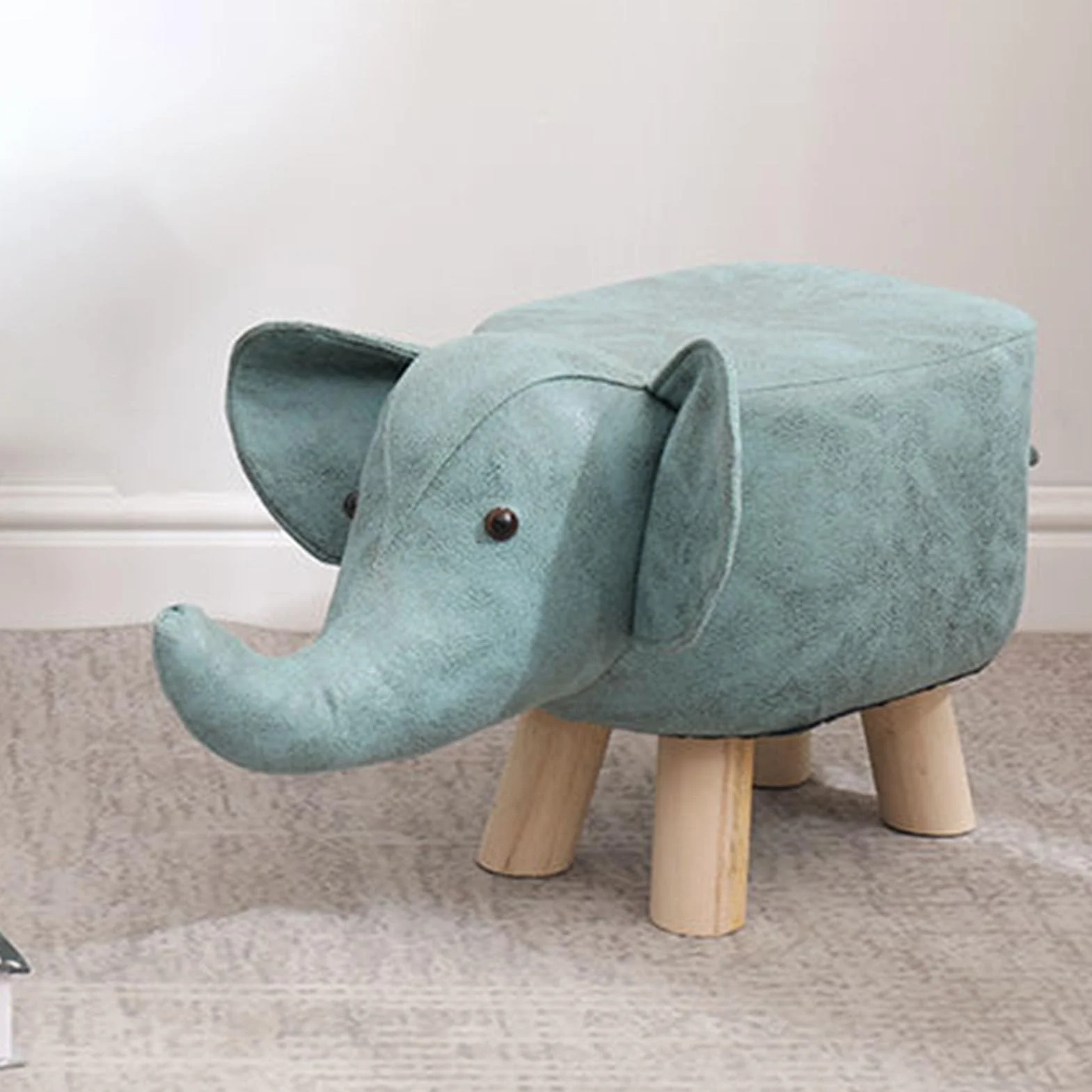 Bonitos Reposapiés de Animales, Asiento de Descanso, Sofá, Silla, Mini Muebles Otomanos, Reposapiés, Taburete, Silla para Sala de Estar, Dormitorio, Sofá, Asiento de Banco(Verde)
