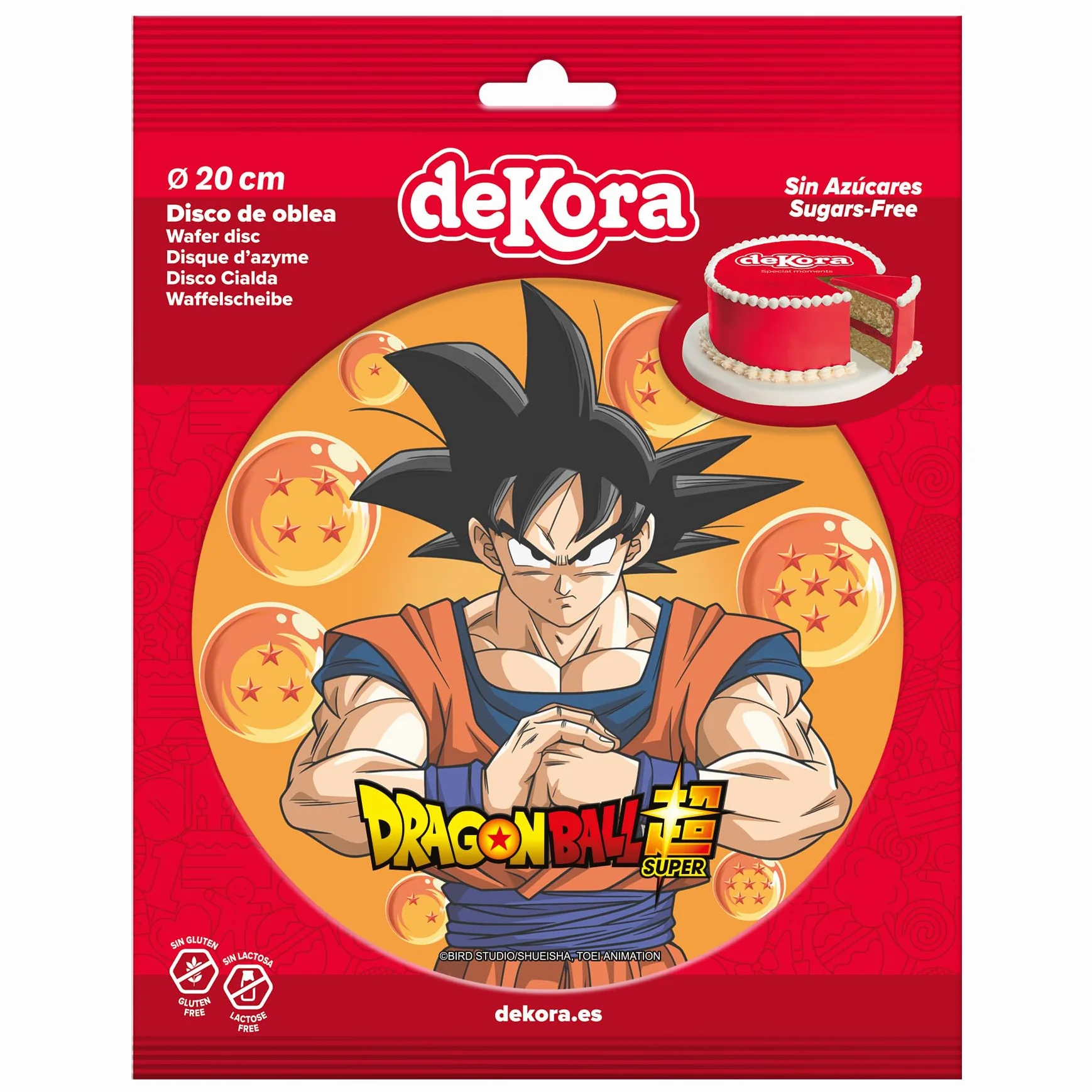 Dekora Oblea Comestible Dragon Ball Decoración Tarta Cumpleaños Infantil Son Goku 20CM