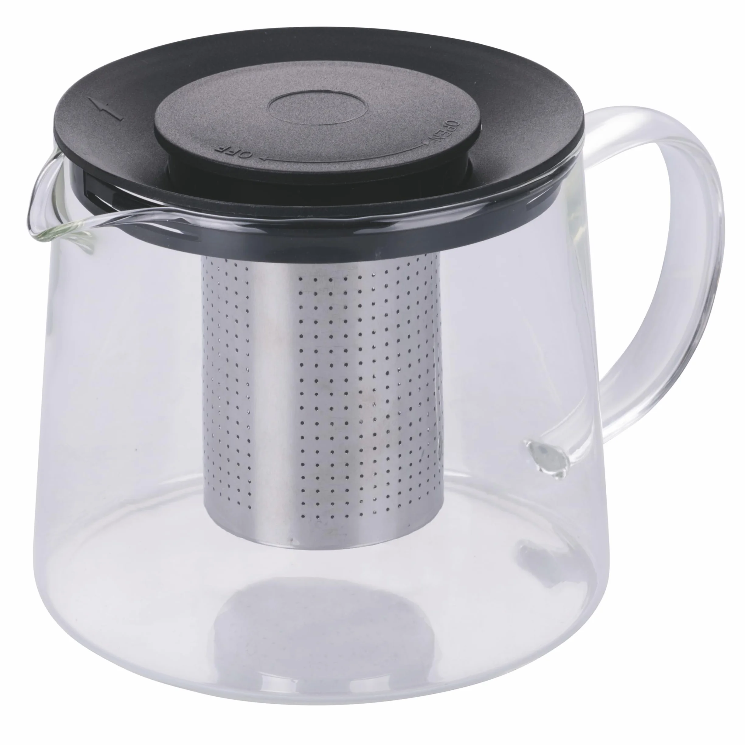 GALILEO Tetera redonda de 1 litro con infusor de vidrio borosilicato, SìChef