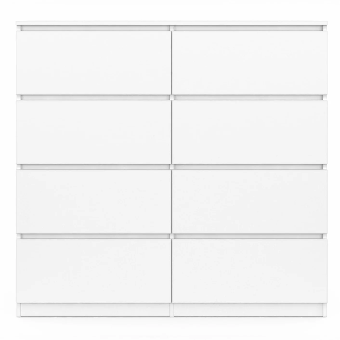 IDMarket TOMI - Cajonera 8 cajones 110 cm, madera blanca