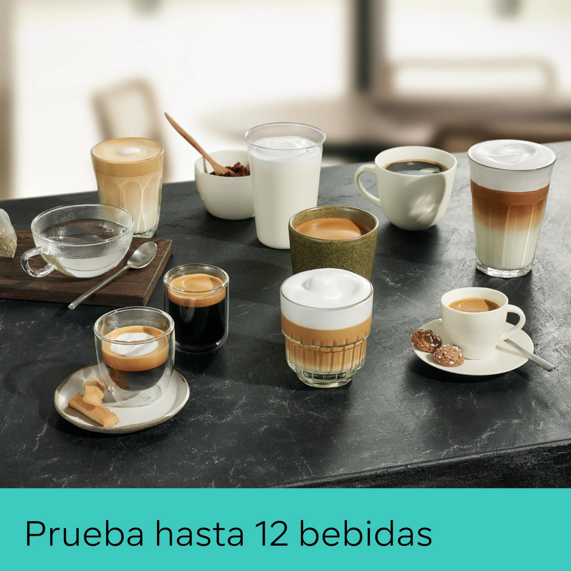Siemens - Cafetera automática, sistema de leche, 12 bebidas, limpieza automática del depósito de leche, molinillo cerámico, pantalla táctil grande, EQ6 plus s500, TE655203RW