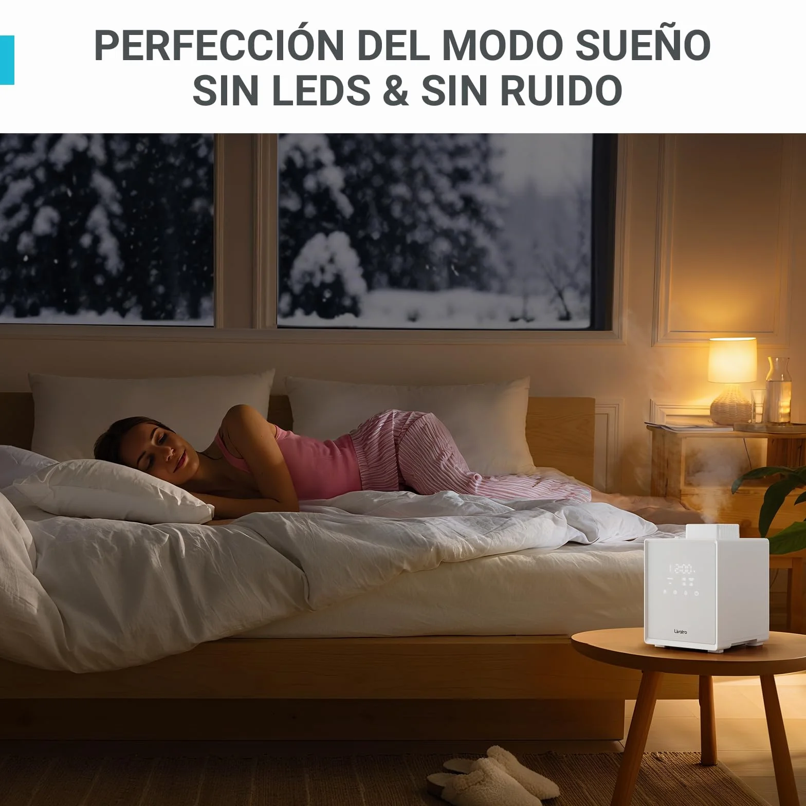 Livatro Humidificador de Aire 3L Top-Fill, Humidificador de Vapor Caliente de Acero Inoxidable, Reduce el 99,97% de las Bacterias,Temporizador y Modo Sueño,para Bebés,Oficina, Dormitorio,Sala de Estar