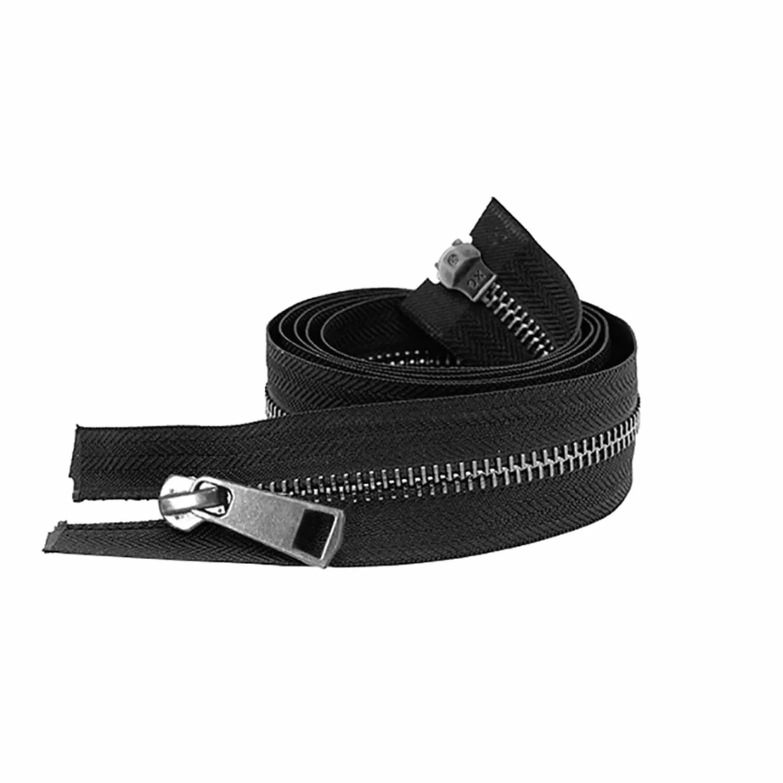 5/10 Uds. 30/40/50/60/70/80 cm 5# coloridos deslizadores dobles de extremo abierto cremallera Metal negro DIY tela bolsillo artesanal(Black,60cm,10 Pcs)