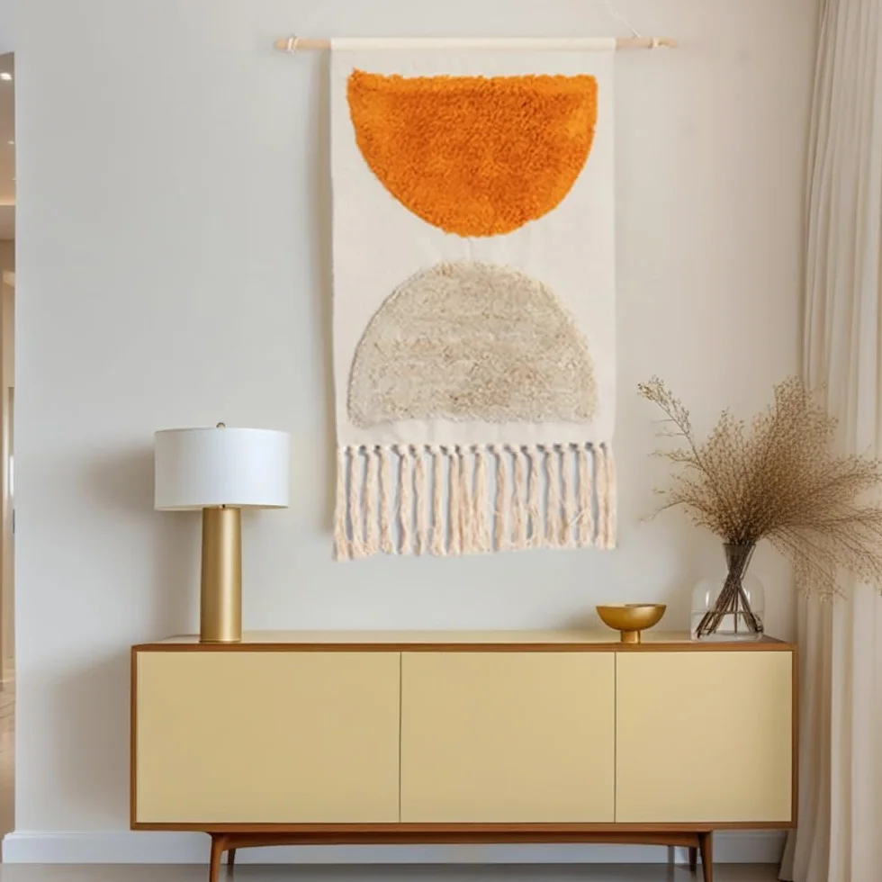 BMIDOT Tapiz de pared de algodón bohemio para colgar en la pared, con borlas, hecho a mano, para apartamentos, dormitorios, salas de estar, dormitorios, puertas, entradas, oficinas en casa (A1)