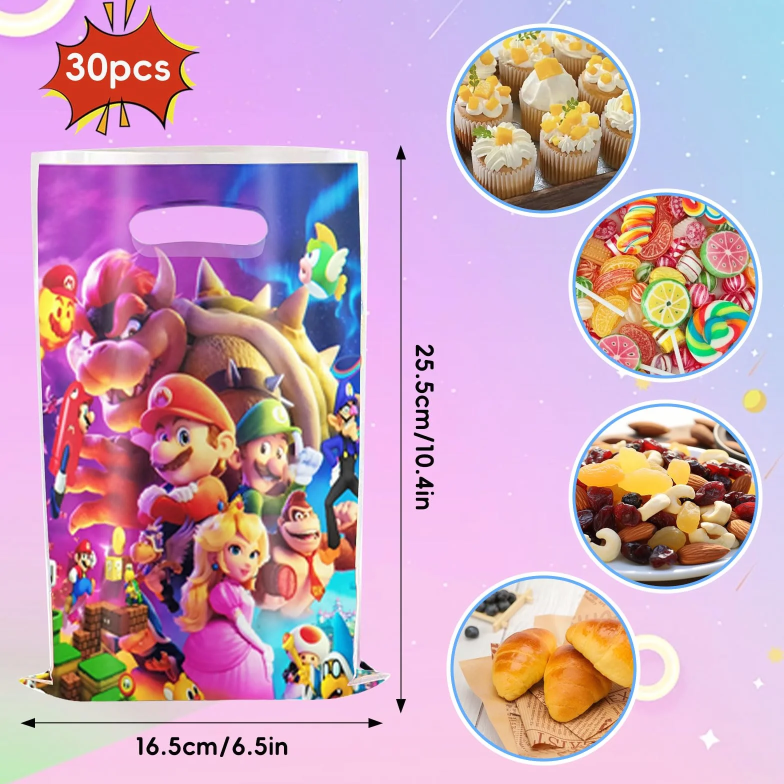 30 bolsas de regalo, bolsas para fiestas de cumpleaños infantiles, suministros para fiestas de cumpleaños, obsequios ideales y pequeñas bolsas para envolver regalos